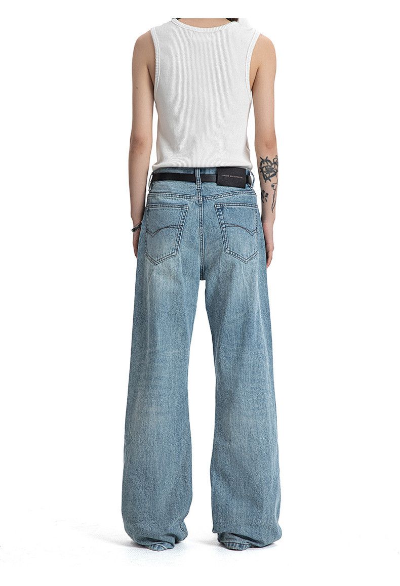 Japanese Brand Light-colored retro washed casual flared loose jeans Size US 32 / EU 48 - 5 Thumbnail
