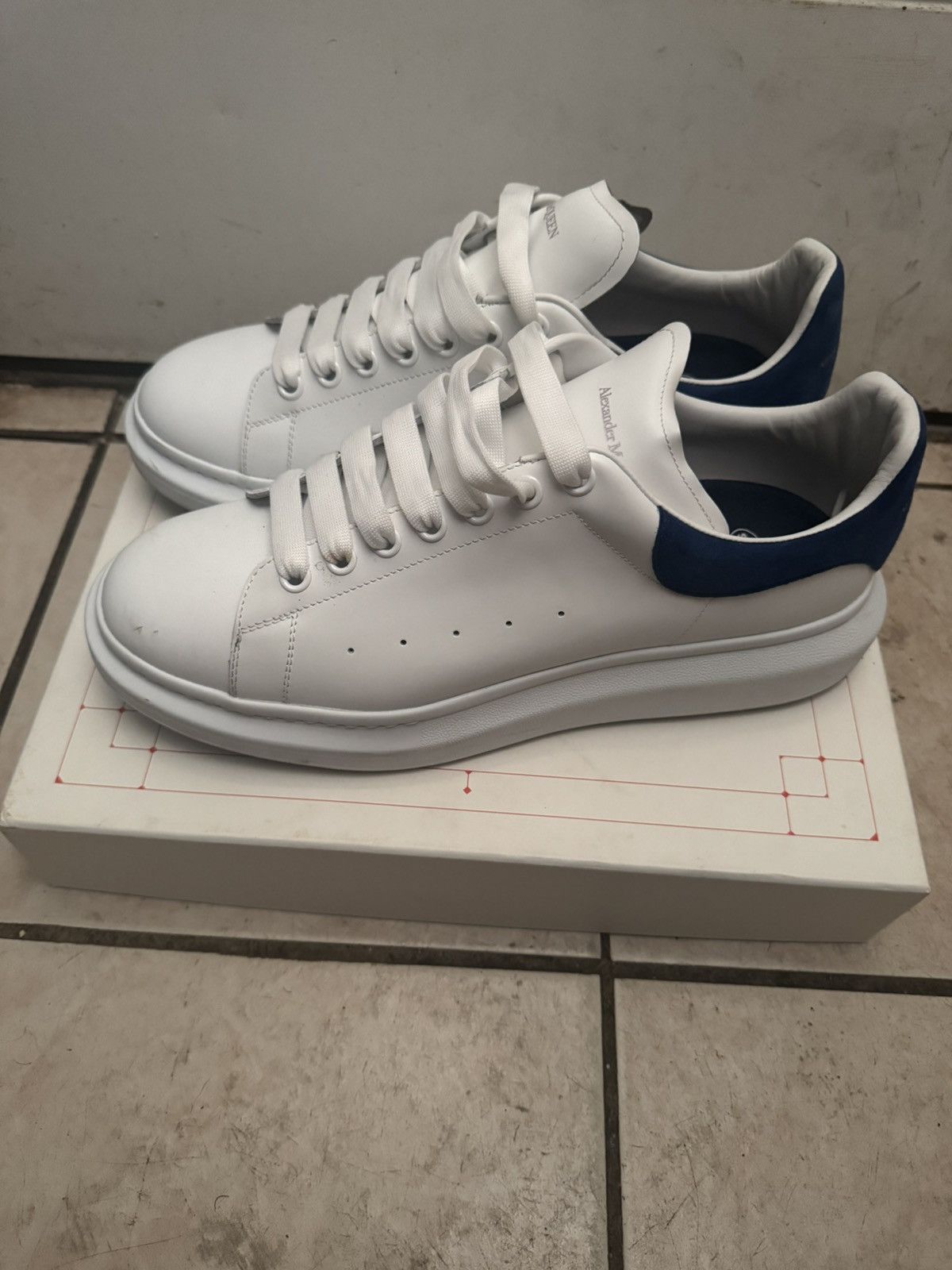 Alexander McQueen MCQUEEN WHITE & BLUE SNEAKERS Size US 13 / EU 46 - 2 Thumbnail