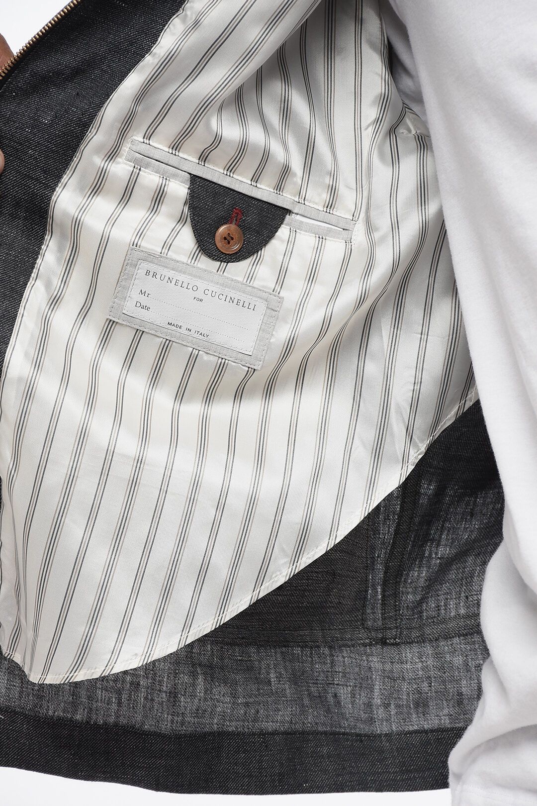 Brunello Cucinelli og1mm0725 Front Zipped Linen Overshirt in Dark Grey Size US L / EU 52-54 / 3 - 5 Thumbnail