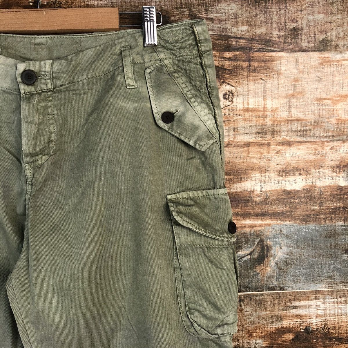 Japanese Brand DL Japanese Brand Green Cargo Multipocket Pants #C645 Size US 33 - 8 Thumbnail