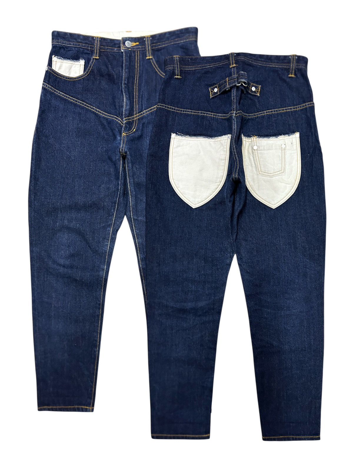 Issey Miyake Vintage Sunaokuwahara Issey Miyake Wide Freak Jeans Size US 29 - 1 Thumbnail