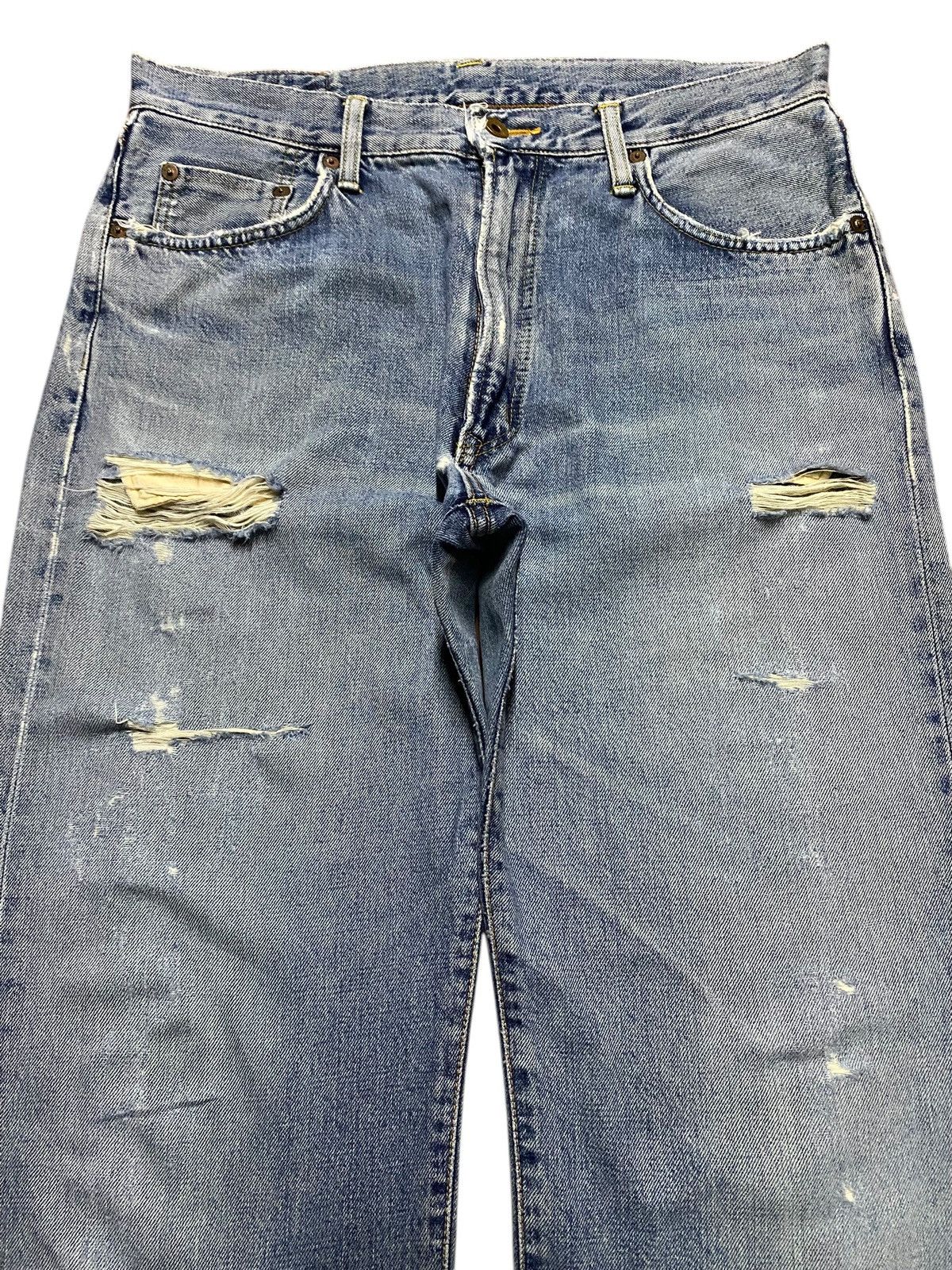 Edwin Japan Edwin Selvedge 505xx Light Wash Distressed Baggy Jeans Size US 33 - 3 Thumbnail