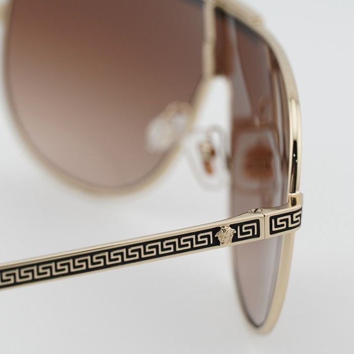 Versace Versace VE2293 1252/13 Square Sunglasses - Gold Frame, Brown Size ONE SIZE - 5 Thumbnail