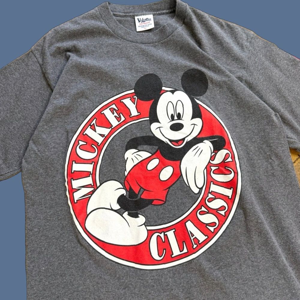 Vintage VINTAGE Mickey Mouse T-Shirt Gray L 1990s 90s Crew Neck Short Sleeve Volunteer Men Size Large Made In USA Boy/Girls? Size US L / EU 52-54 / 3 - 1 Thumbnail