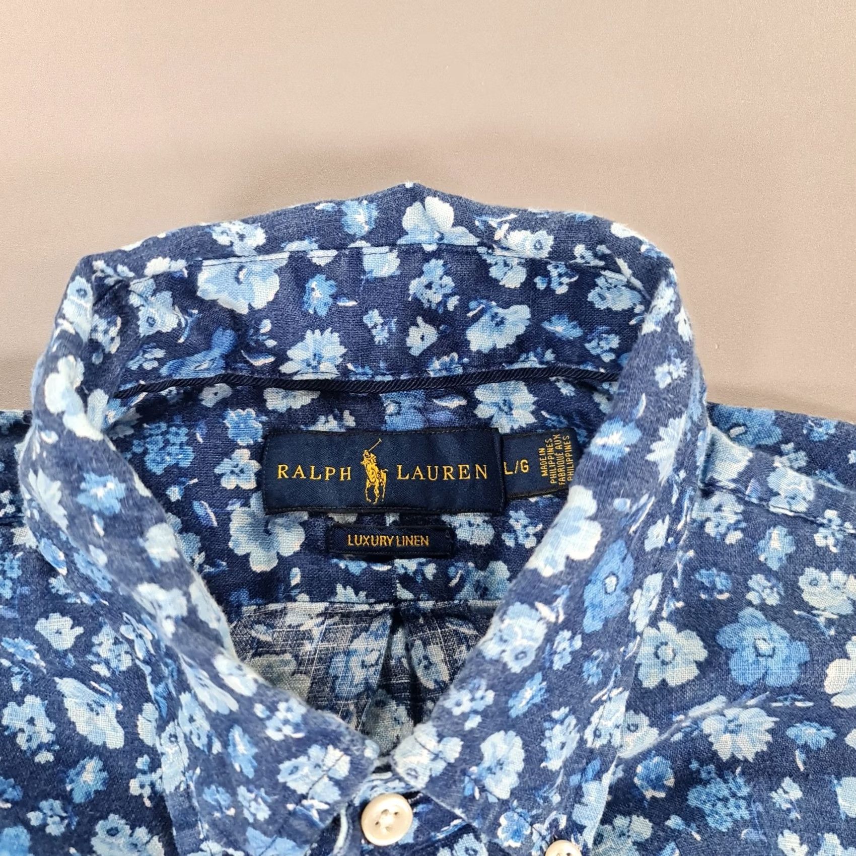 Polo Ralph Lauren Polo Ralph Lauren Mens Shirt Blue Large 100% Linen Floral Button-Up Casual Summer Holiday Shirts Mens Regular Linen Blue Floral Size US L / EU 52-54 / 3 - 3 Thumbnail