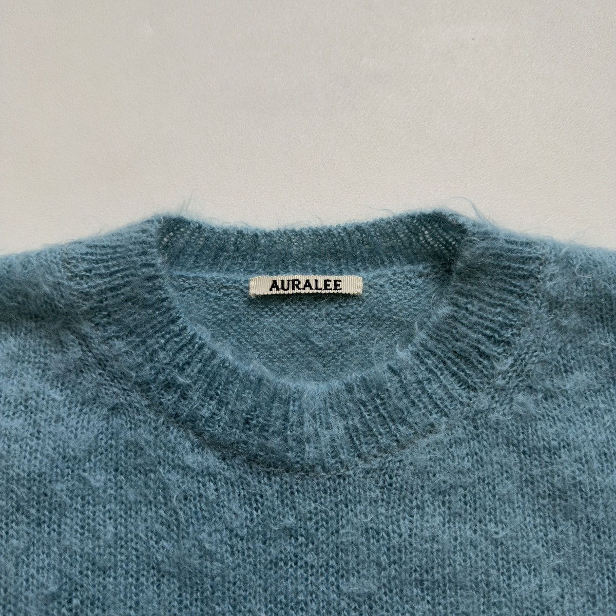 Auralee Crystal Blue Brushed Mohair Sweater Size US L / EU 52-54 / 3 - 4 Thumbnail