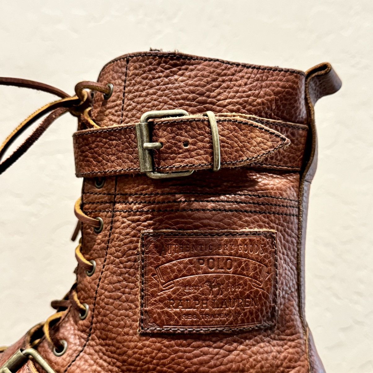 Polo Ralph Lauren Polo Ralph Lauren Radbourne Leather Buckled Combat Boots Size US 14 / EU 47 - 2 Thumbnail