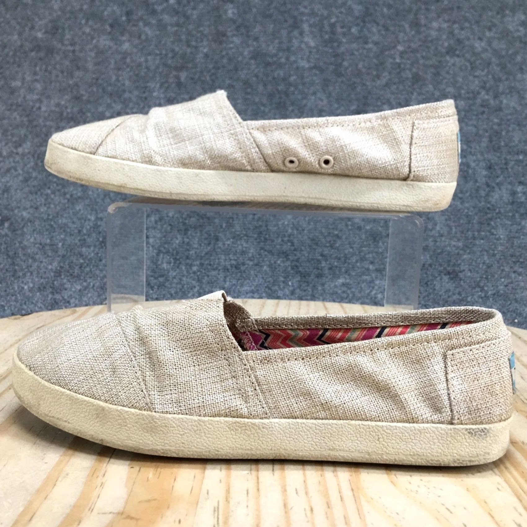 Toms TOMS Avalon Slip-On Beige Canvas Casual Shoes Womens 8 Flat Low Top Comfort Walking Brand: TOMS, Casual, Beige, Women, 8, Slip-On, Canvas Size M / US 6-8 / IT 42-44 - 2 Thumbnail