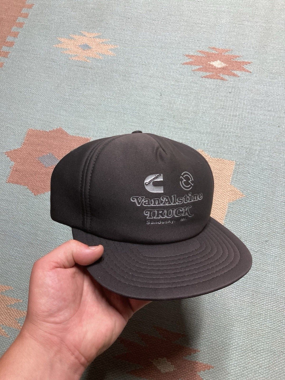 Vintage Vintage SnapBack hat VanAlstine truck Michigan Cummins black Size ONE SIZE - 1 Thumbnail