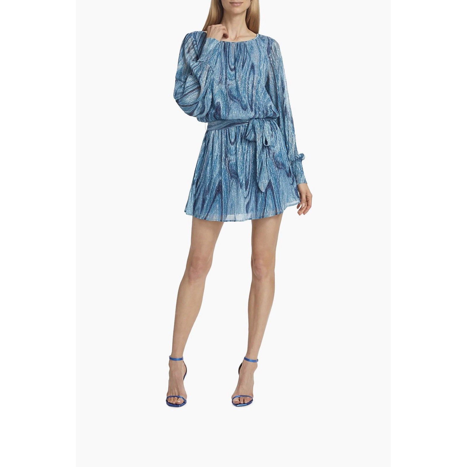 Ramy Brook Ramy Brook Metallic Blue Midi Dress Size XXS / US 00 / IT 34 - 1 Thumbnail