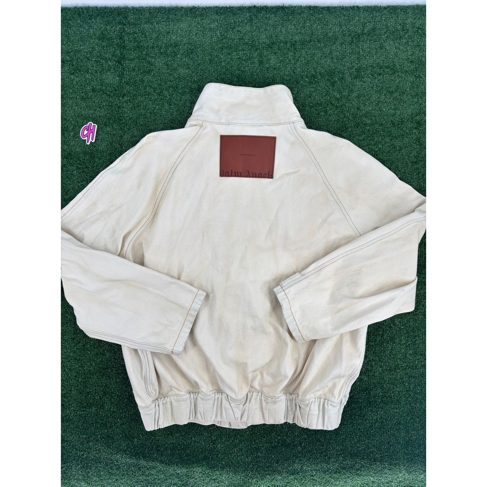 Palm Angels Palm Angels Dirtybull Mulholland Beige Denim Jacket Size LG Size US L / EU 52-54 / 3 - 2 Thumbnail