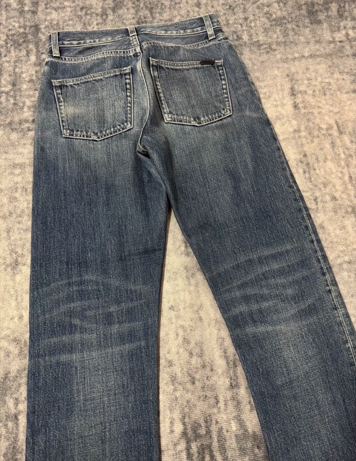 Saint Laurent Paris Saint Laurent Dark Blue "Cat Paw" Straight-Leg Denim Jeans Size US 26 / EU 42 - 4 Thumbnail