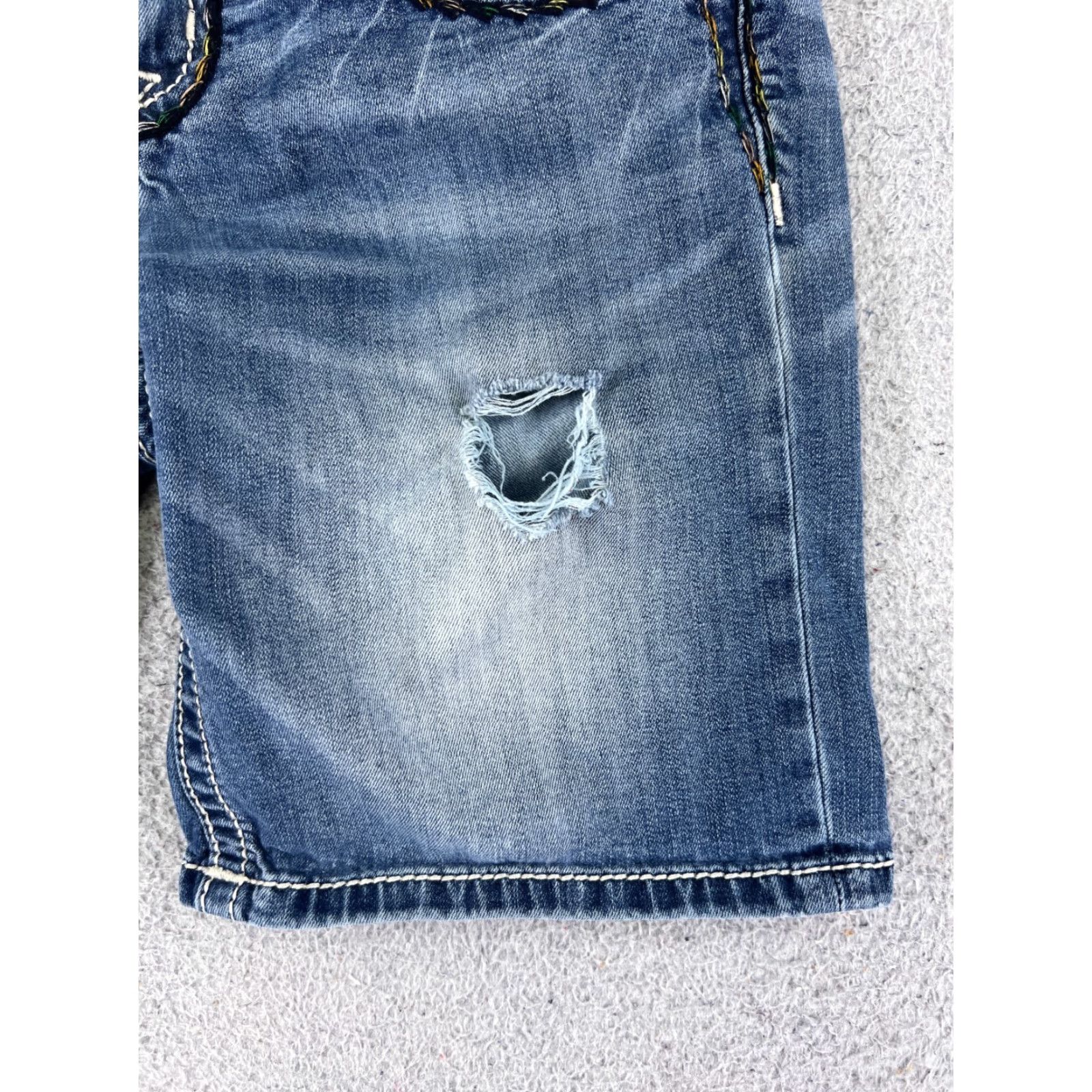 Miss Me VINTAGE Miss Me Shorts Womens Denim Blue 28x8 Jeans Embellished Bling Cotton Blend 5-Pocket Cut-Off Jeans Womens Cross 28 Mens? Size 28" / US 6 / IT 42 - 2 Thumbnail