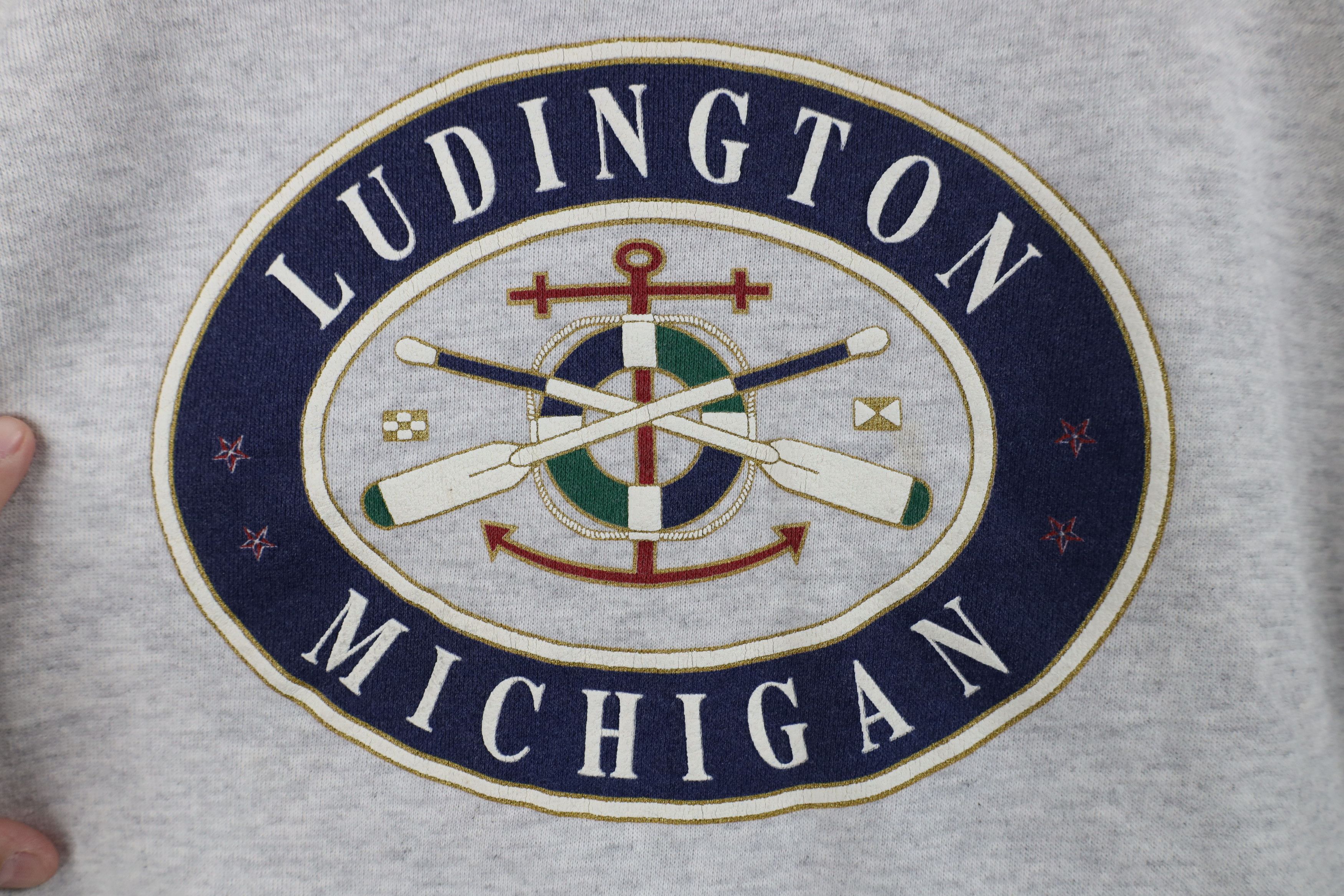 Vintage Vintage 90s Streetwear Michigan Sailing Sweatshirt Gray USA Size US XL / EU 56 / 4 - 5 Thumbnail