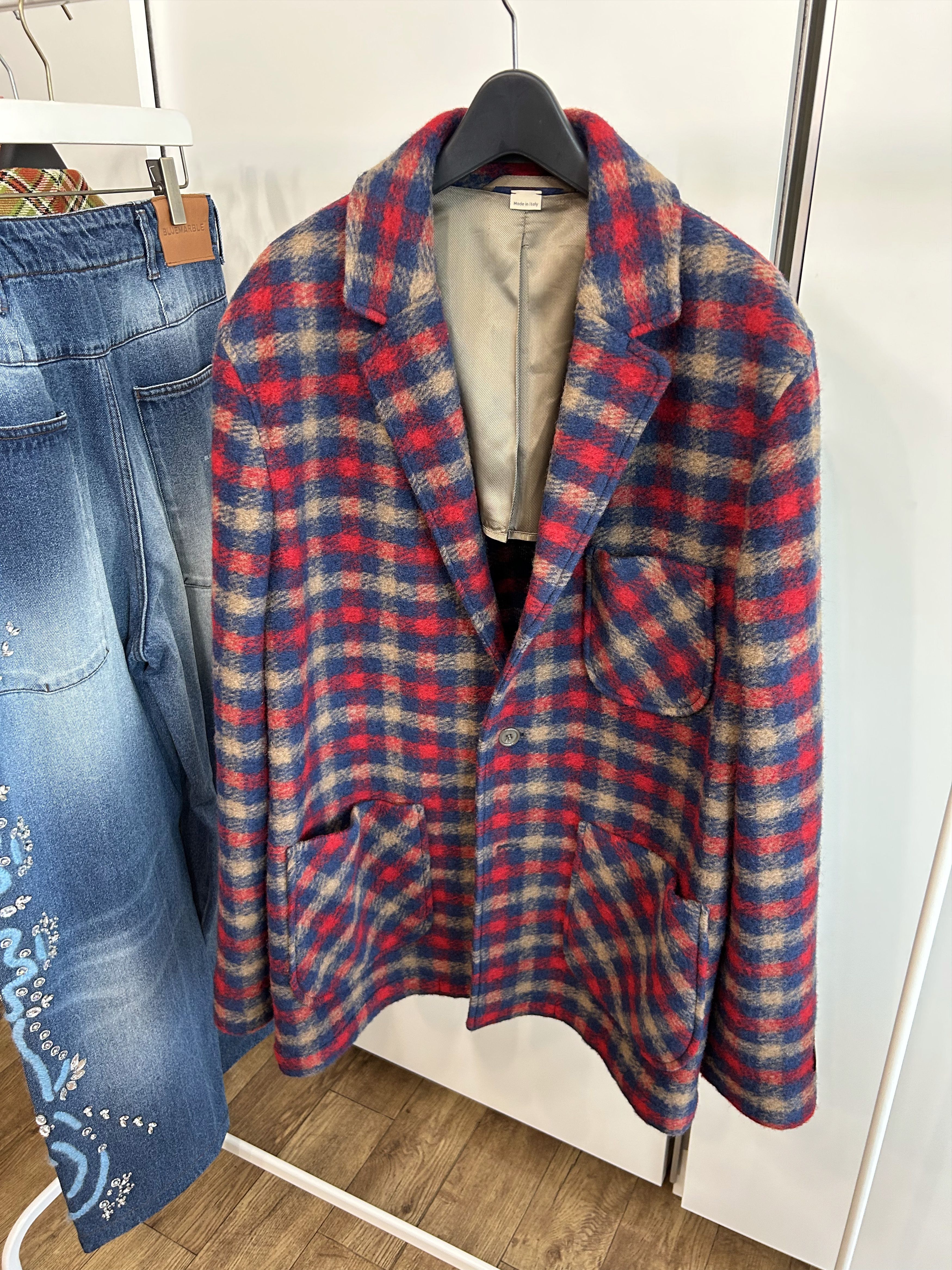 Gucci GUCCI Bycolor Wool Check Jacket Size 50L - 3 Thumbnail