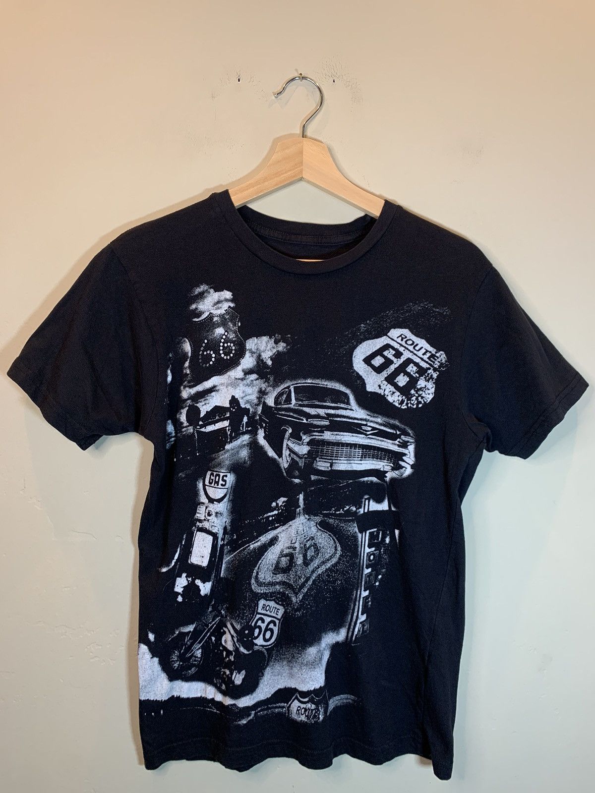 Vintage *RARE* Vintage Route 66 Noir Art AOP All Over Print T-Shirt Size US S / EU 44-46 / 1 - 1 Thumbnail