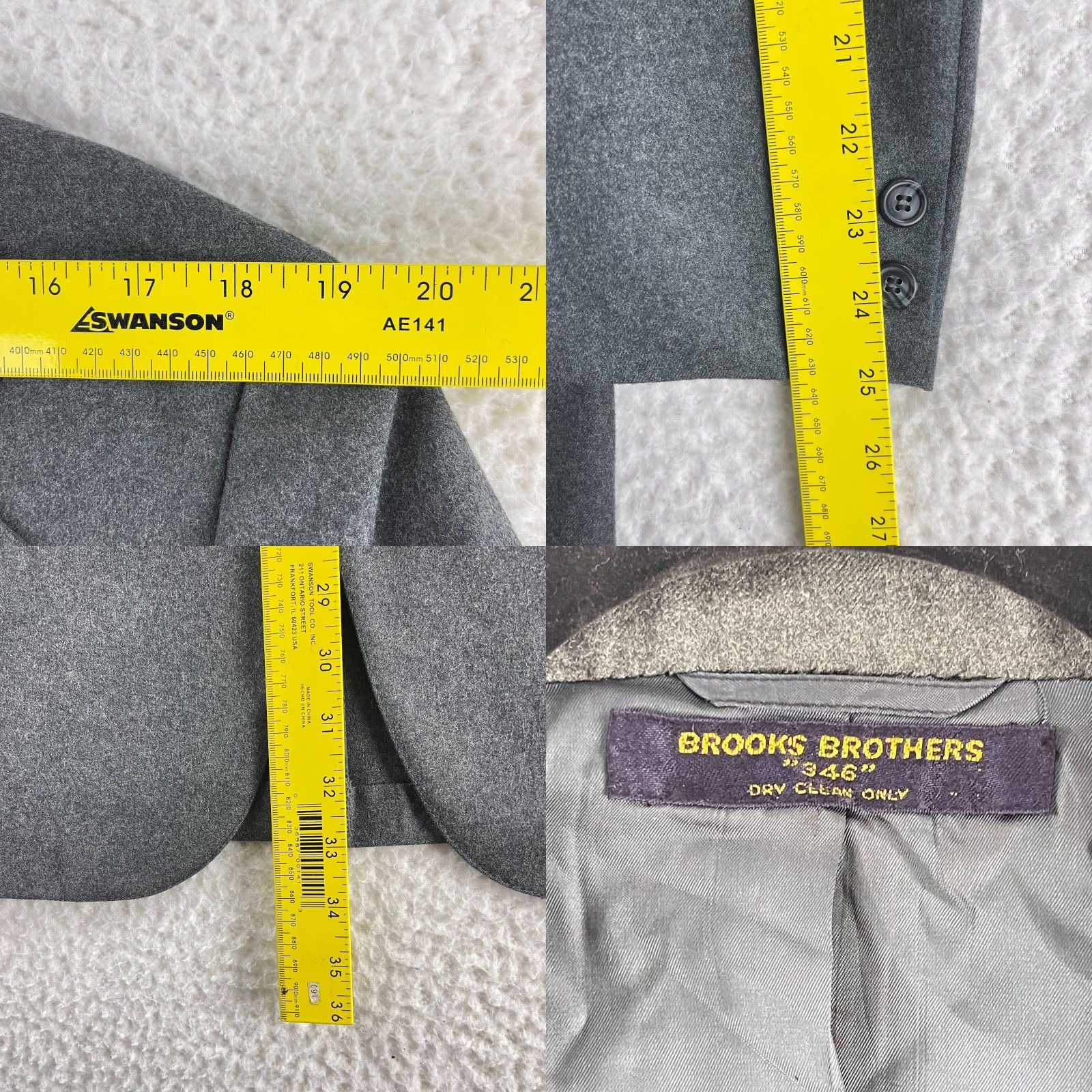 Brooks Brothers Brooks Brothers 346 Gray Blazer Mens Size 45 Wool VTG Two-Button Single-Breasted Jacket Blazer Suit Jacket USA 45 Mens Gray Varsity 40s-50s style Size 48R - 8 Thumbnail