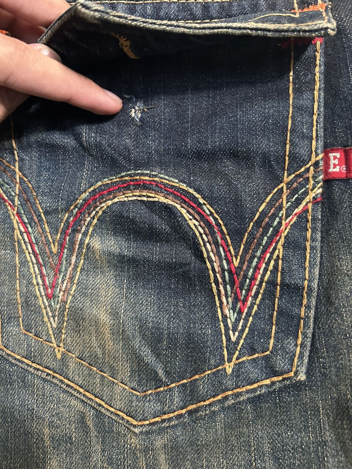 Japanese Brand × Kapital × Vintage VINTAGE EDWIN RUSTY MUDWASH PUNK GRUNGE STYLE DENIM JEANS Size US 30 / EU 46 - 14 Thumbnail