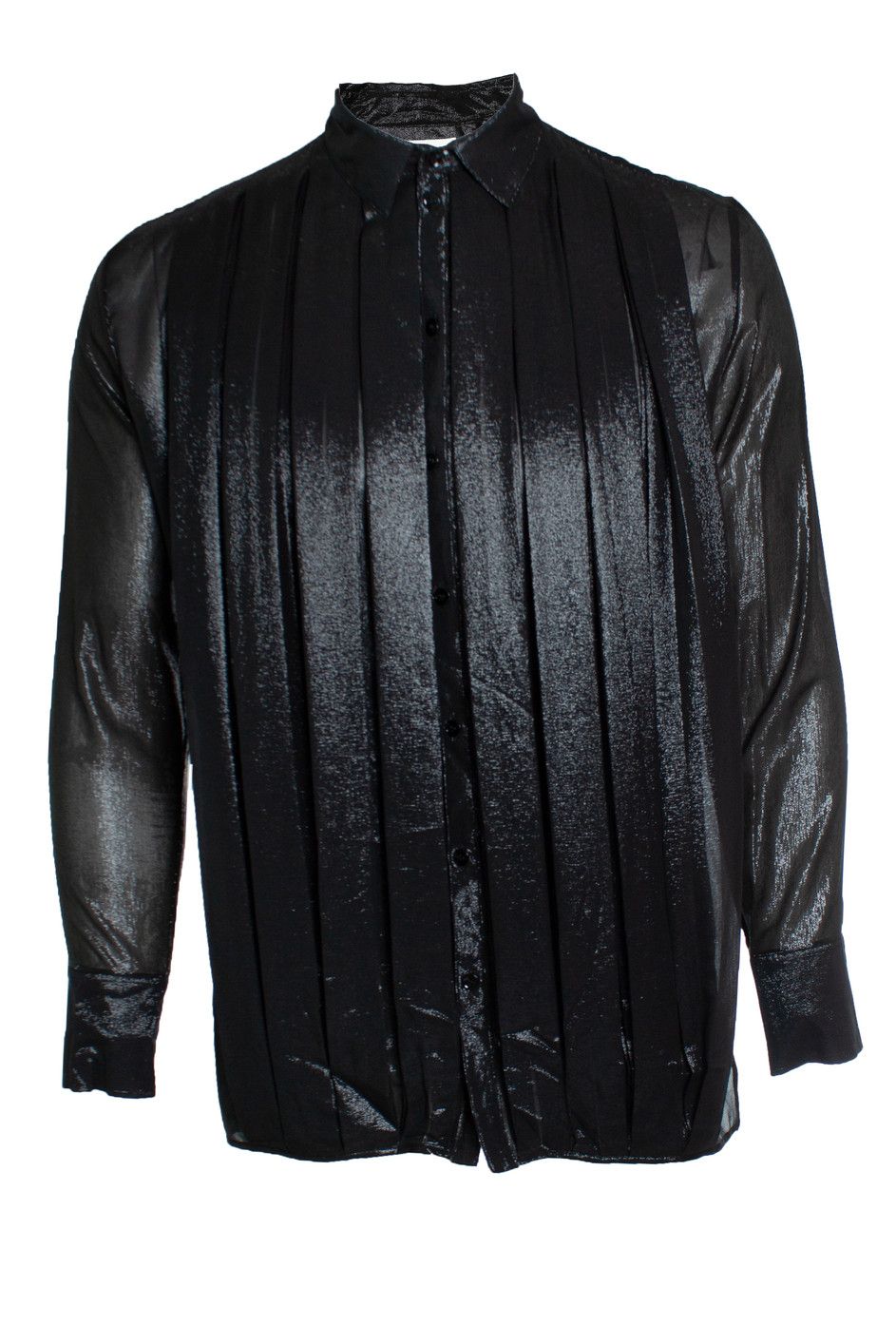 Saint Laurent Paris Saint Laurent, Lurex shirt with ruched strokes 2019 Size US S / EU 44-46 / 1 - 1 Thumbnail