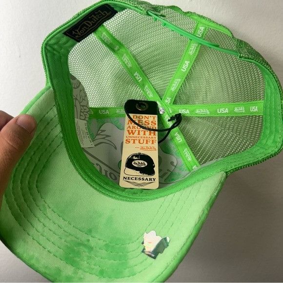 Von Dutch NWT VON DUTCH LIME VELVET TRUCKER HAT Size ONE SIZE - 3 Thumbnail