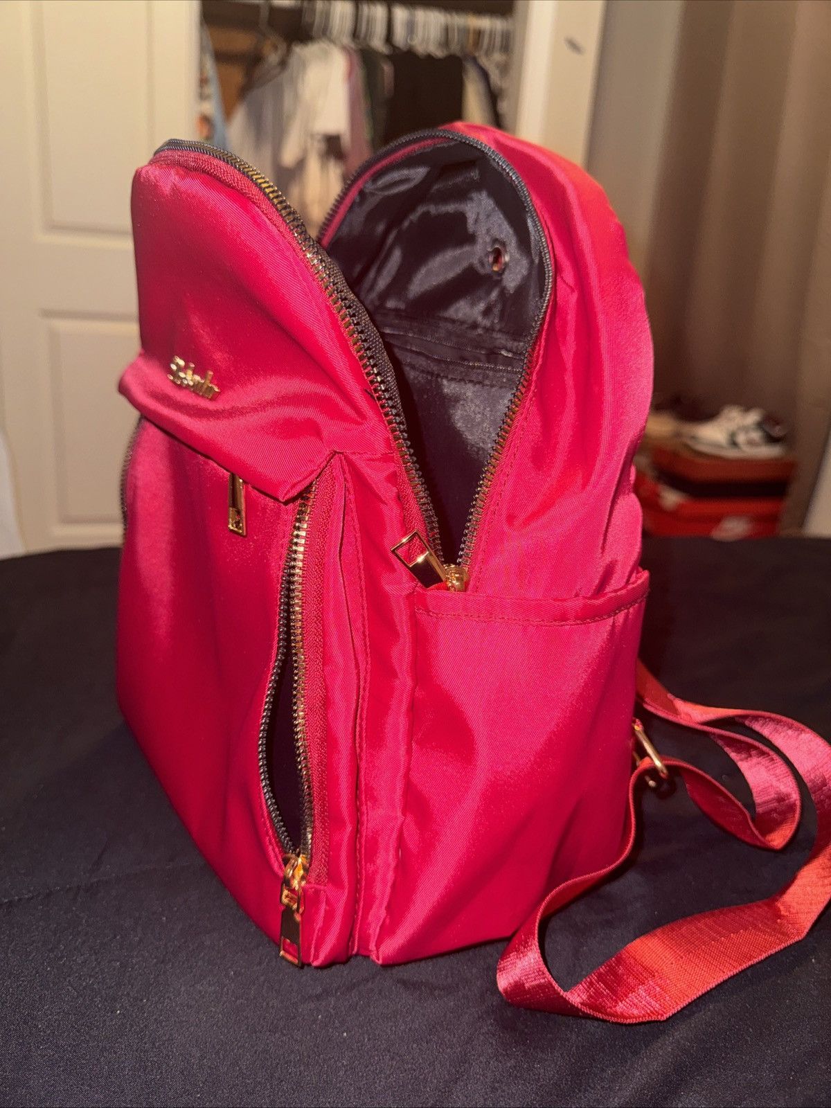 The Unbranded Brand Red Backpack|Compartments|Adjustable Shoulder Straps|Zippers Size ONE SIZE - 4 Thumbnail