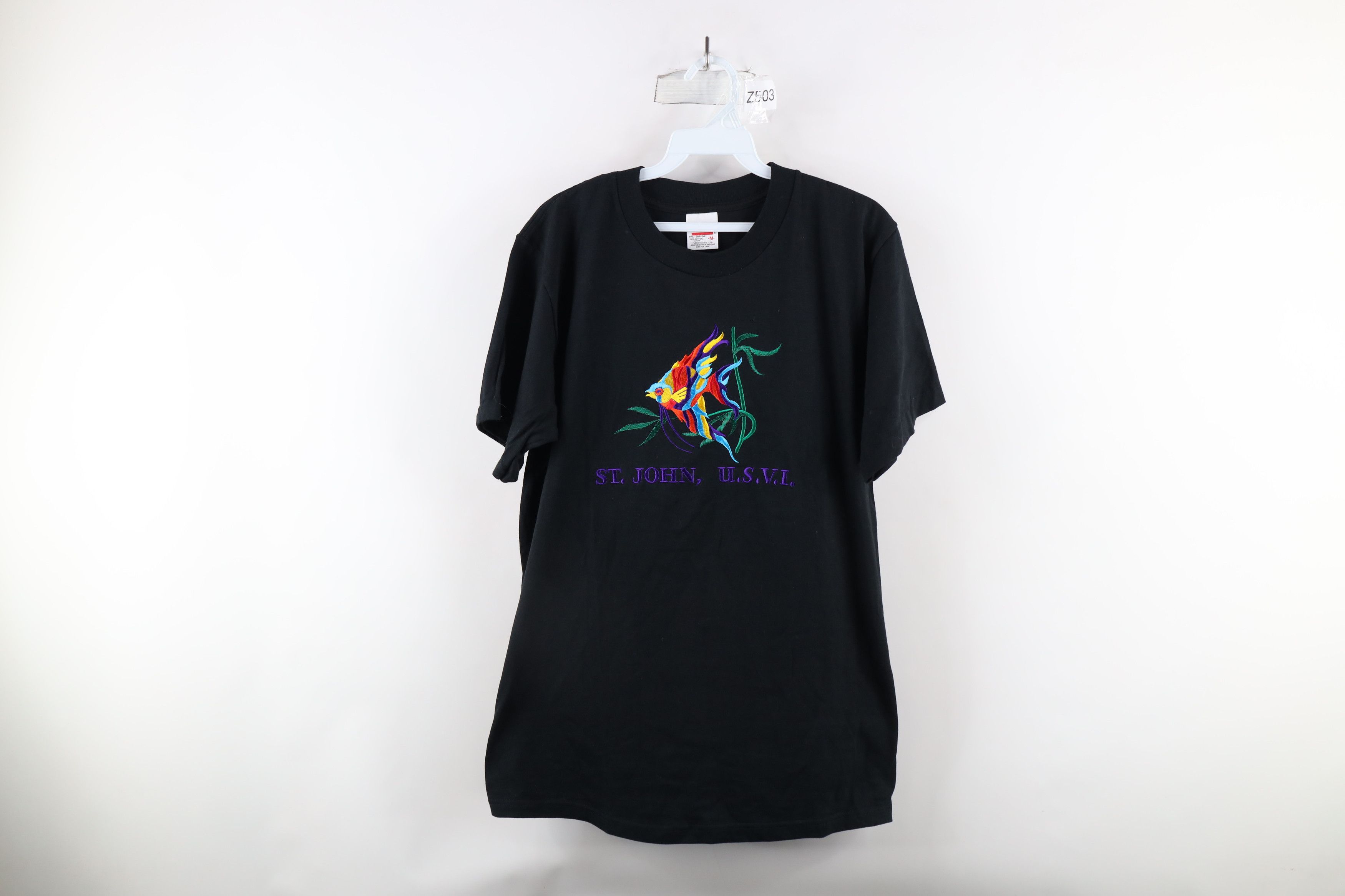 Vintage Vintage 90s Out St John Virgin Islands Rainbow Fish T-Shirt Size US M / EU 48-50 / 2 - 1 Thumbnail