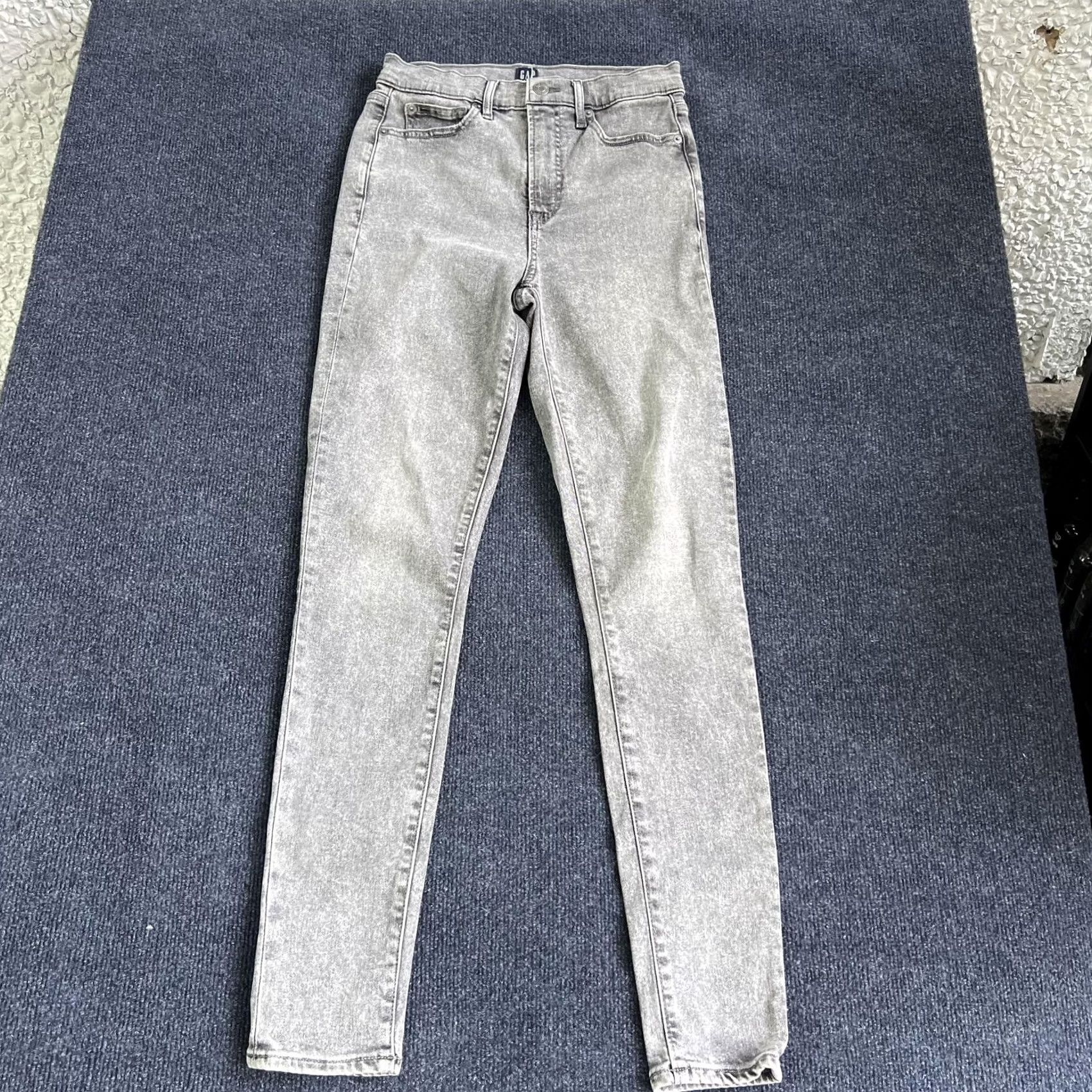 Gap VINTAGE Gap True Skinny Jeans Womens 4/27 Tall Gray Mid Rise Stretch Denim Light Wash Size 27" / US 4 / IT 40 - 3 Thumbnail