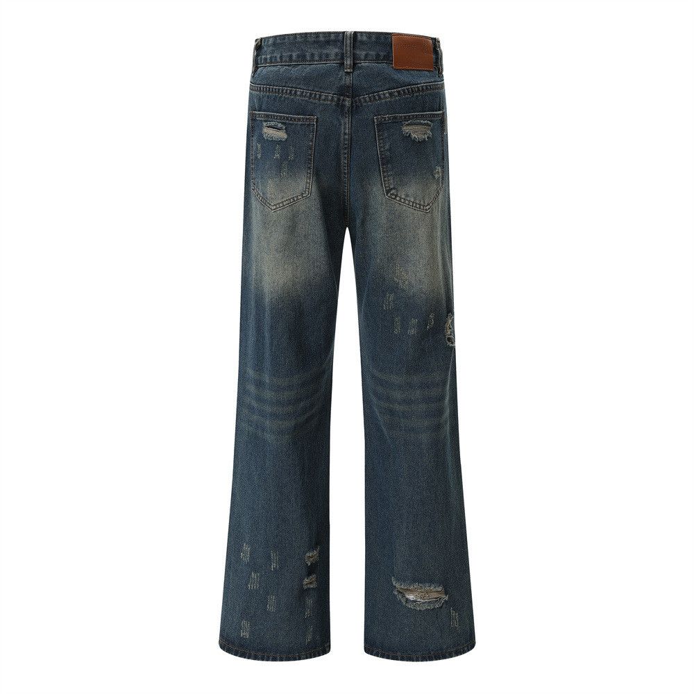 Japanese Brand Men's heavy washed distressed Ripped jeans y2k Size US 32 / EU 48 - 4 Thumbnail