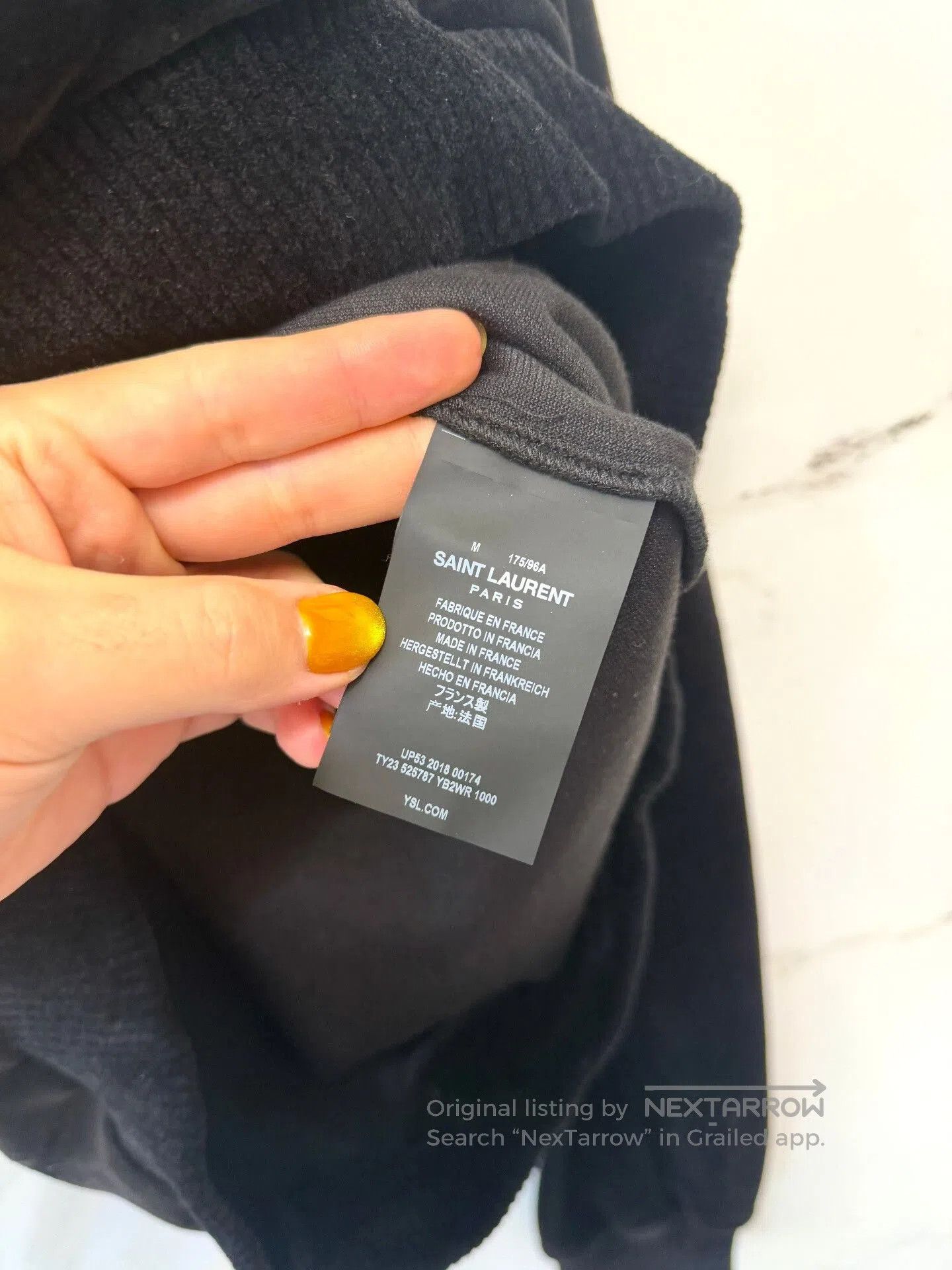 Saint Laurent Paris black velvet distressed hoodie from saint laurent. Size US M / EU 48-50 / 2 - 4 Thumbnail
