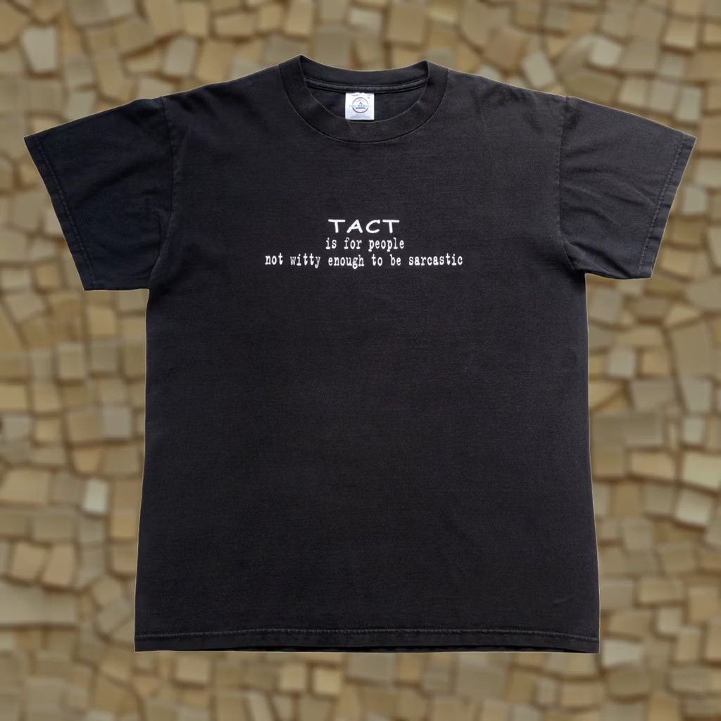 Delta VINTAGE Delta T-Shirt Mens Regular Size M Black 90s Funny Comedy Sarcastic Cotton Short Sleeve Crew Neck Size US M / EU 48-50 / 2 - 1 Thumbnail