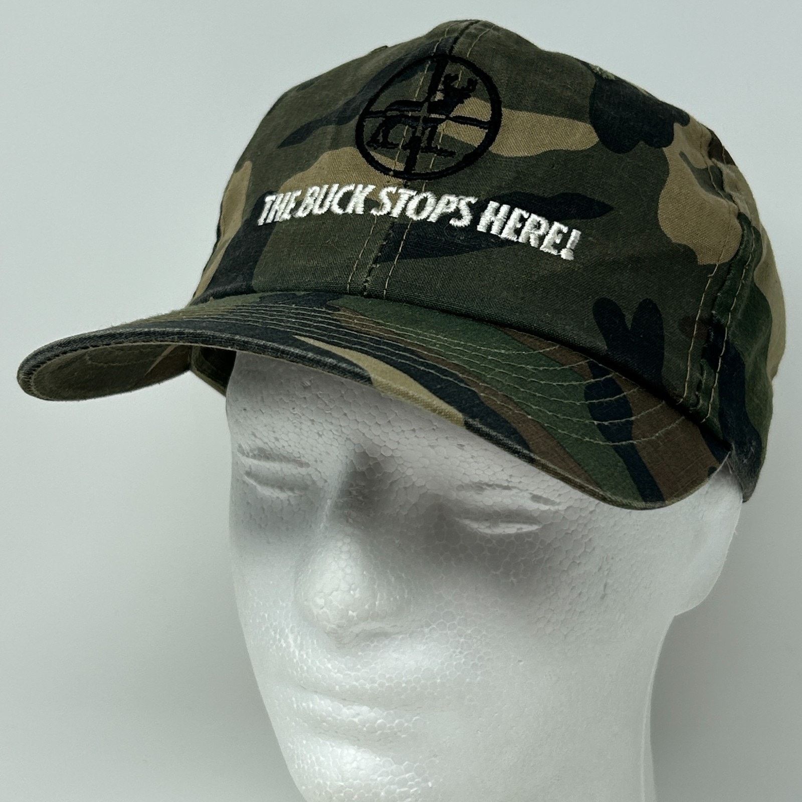 Vintage Vintage 90s Buck Stops Here Hat Baseball Cap Hunting Camo Size ONE SIZE - 14 Thumbnail
