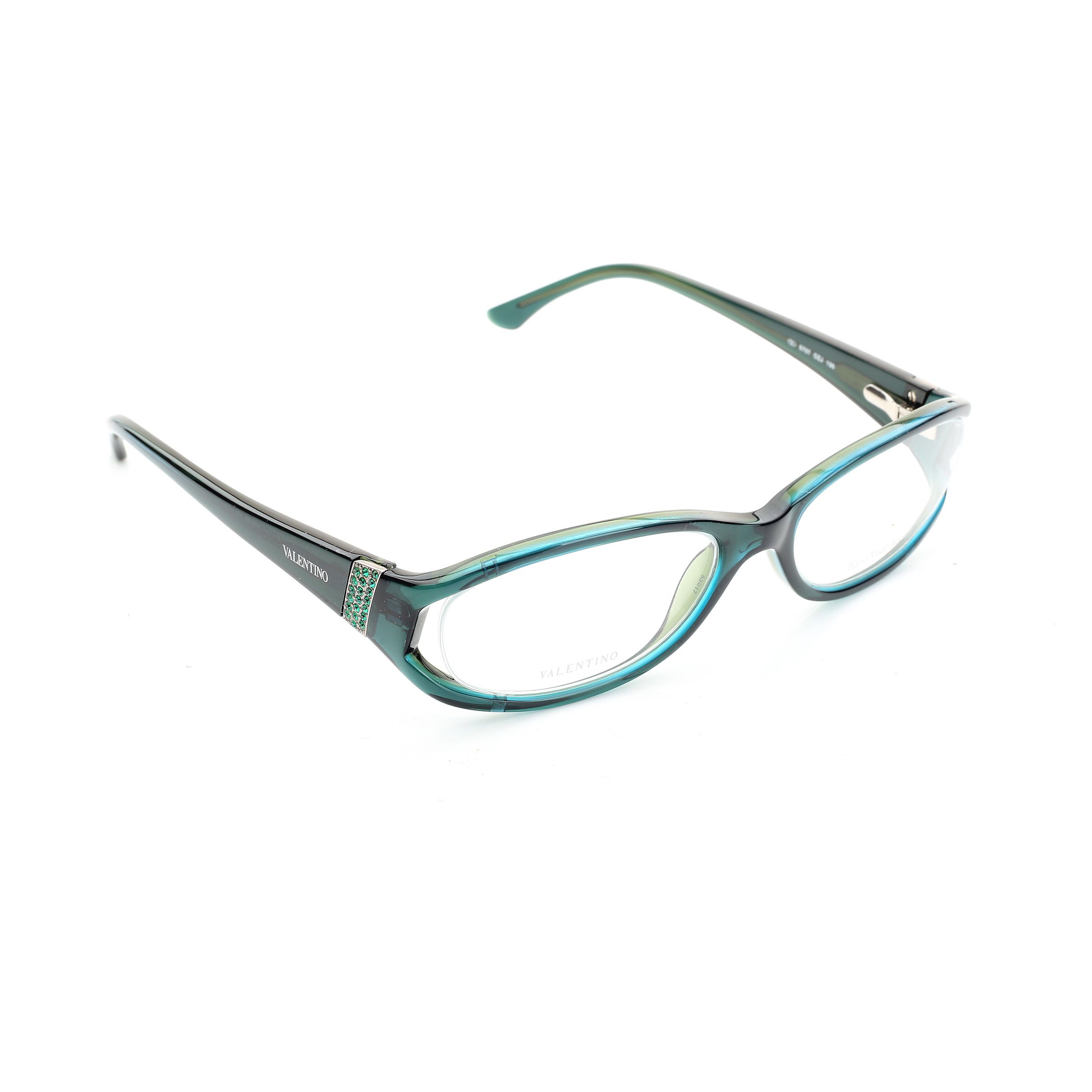 Valentino Valentino '00s Bottle Green Crystals Plastic Glasses Size ONE SIZE - 2 Thumbnail