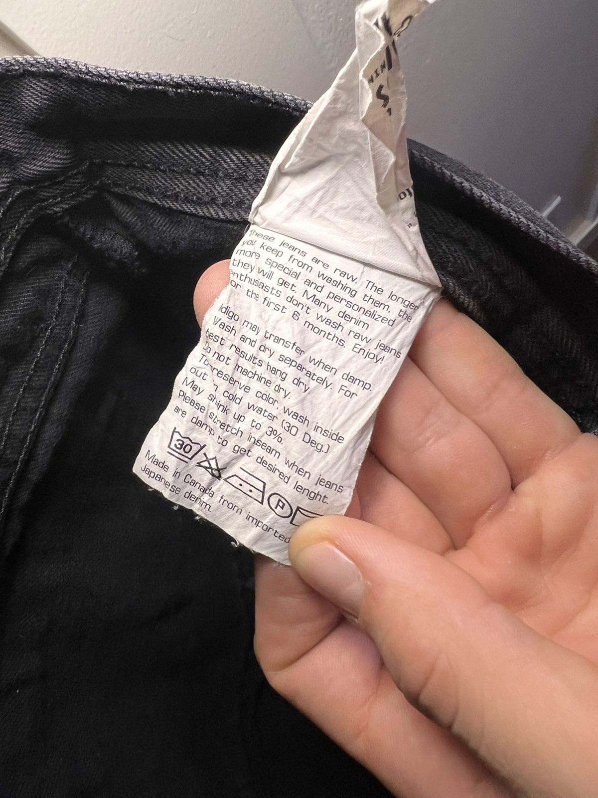 Naked & Famous Vintage Naked & Famous black raw selvedge denim slim jeans Size US 33 - 17 Thumbnail