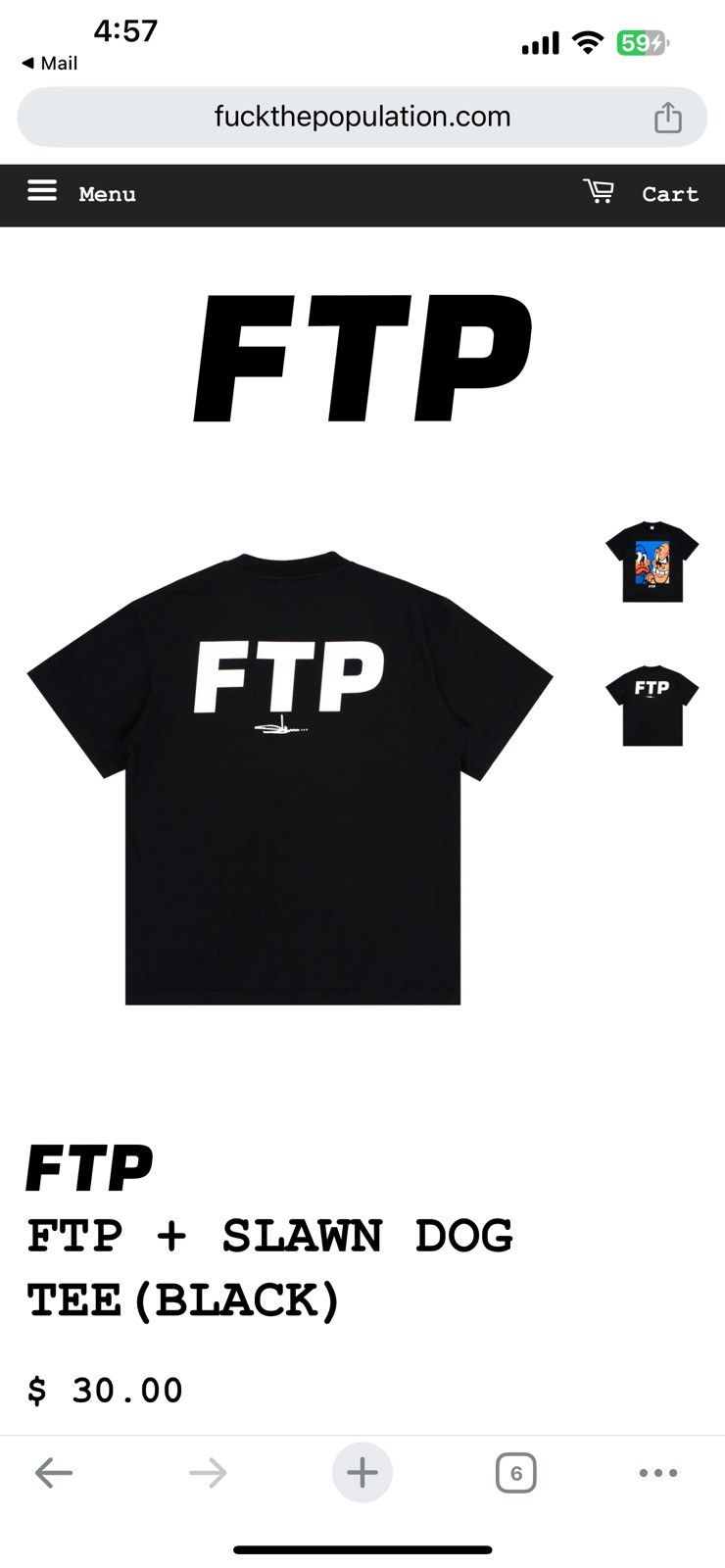 Fuck The Population FTP Slawn Dog Tee Size US L / EU 52-54 / 3 - 3 Thumbnail