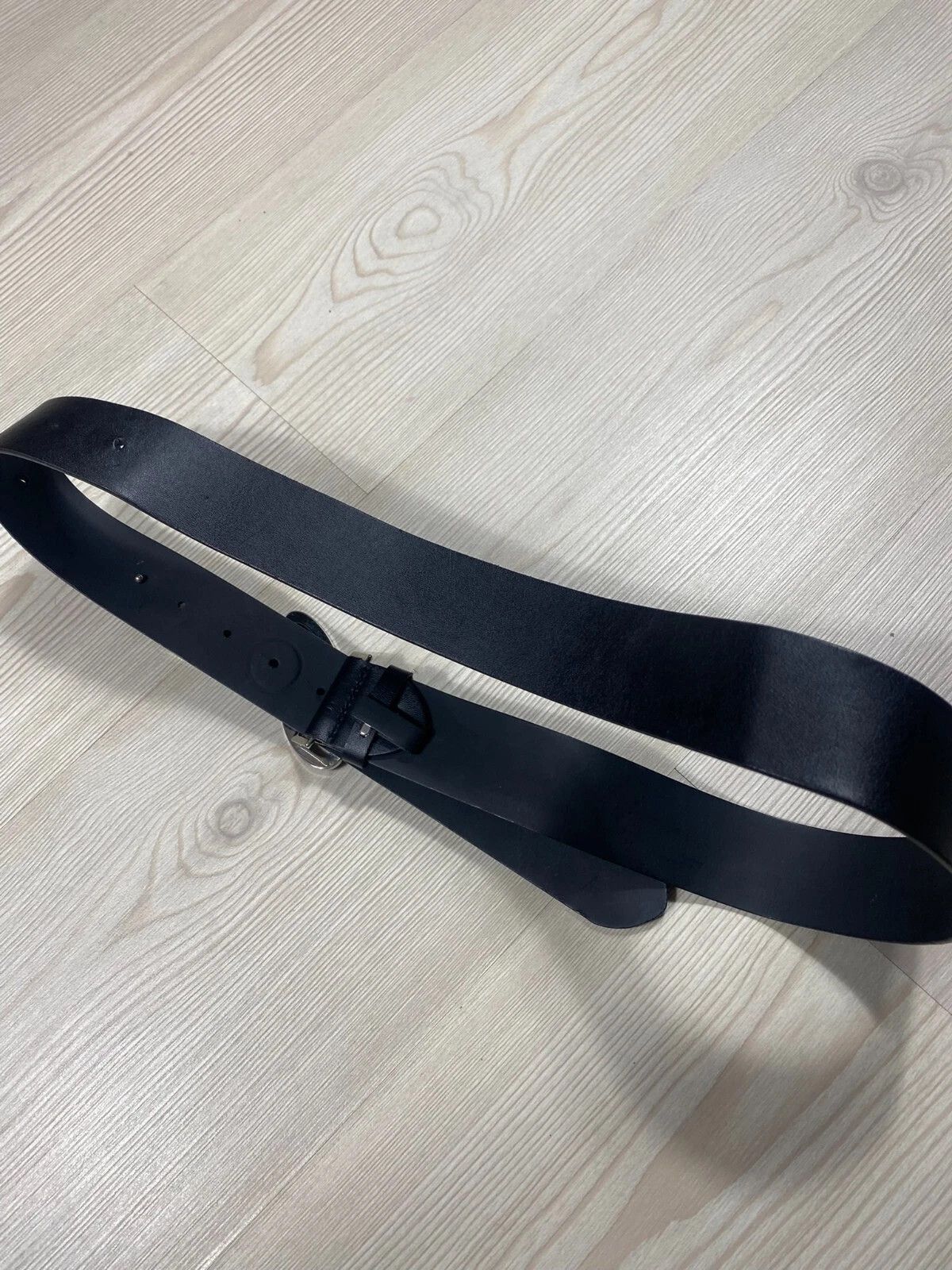 Guess Guess Women's Black Leather Belt with Rhinestone Logo Buckle Size ONE SIZE - 3 Thumbnail
