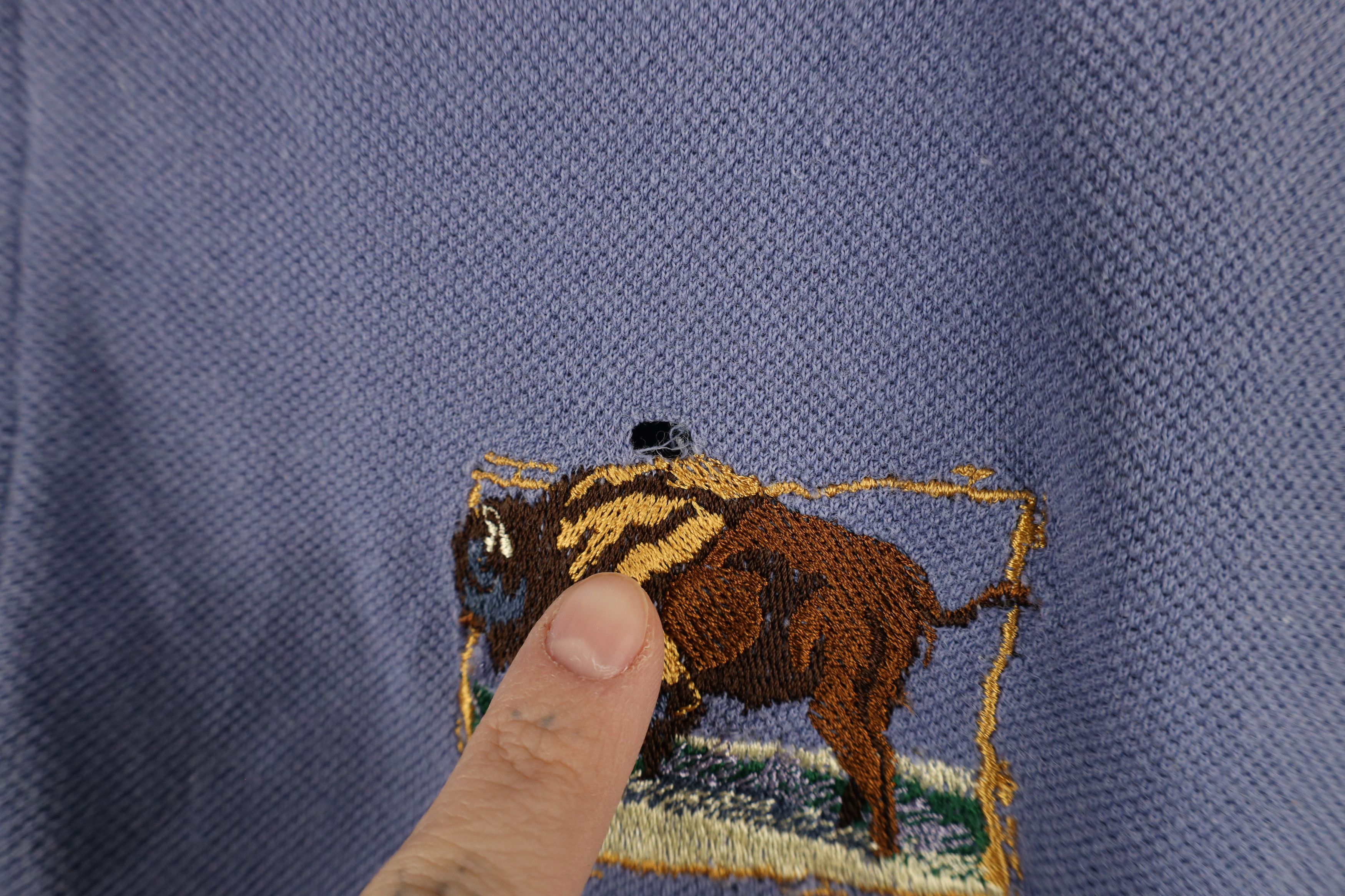 Vintage Vintage 90s Streetwear Bison Collared Polo Shirt Purple Size US XL / EU 56 / 4 - 5 Thumbnail