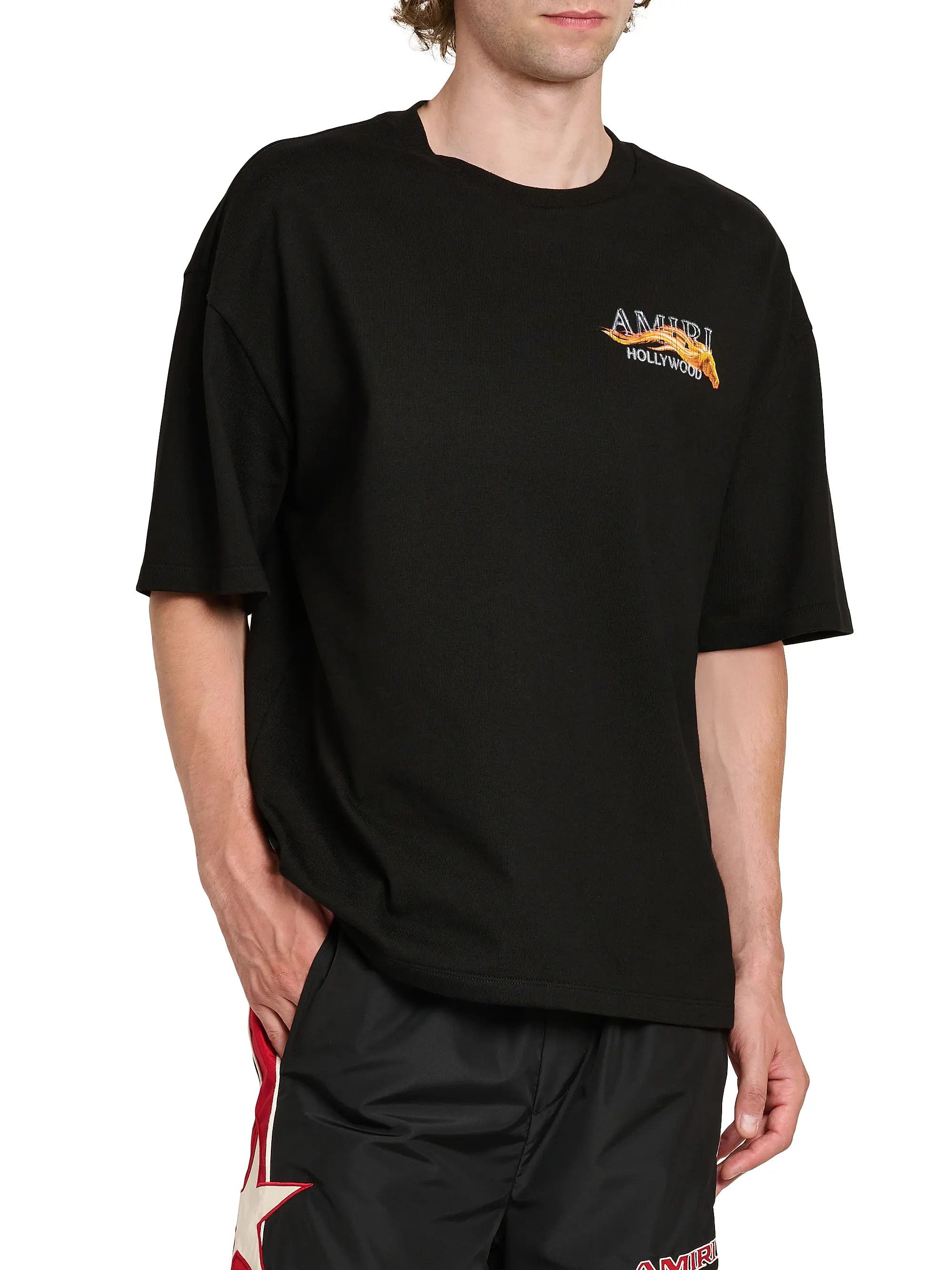 Amiri os11x0526 Hollywood Horse Cotton Crewneck T-Shirt in Black Size US XL / EU 56 / 4 - 4 Thumbnail