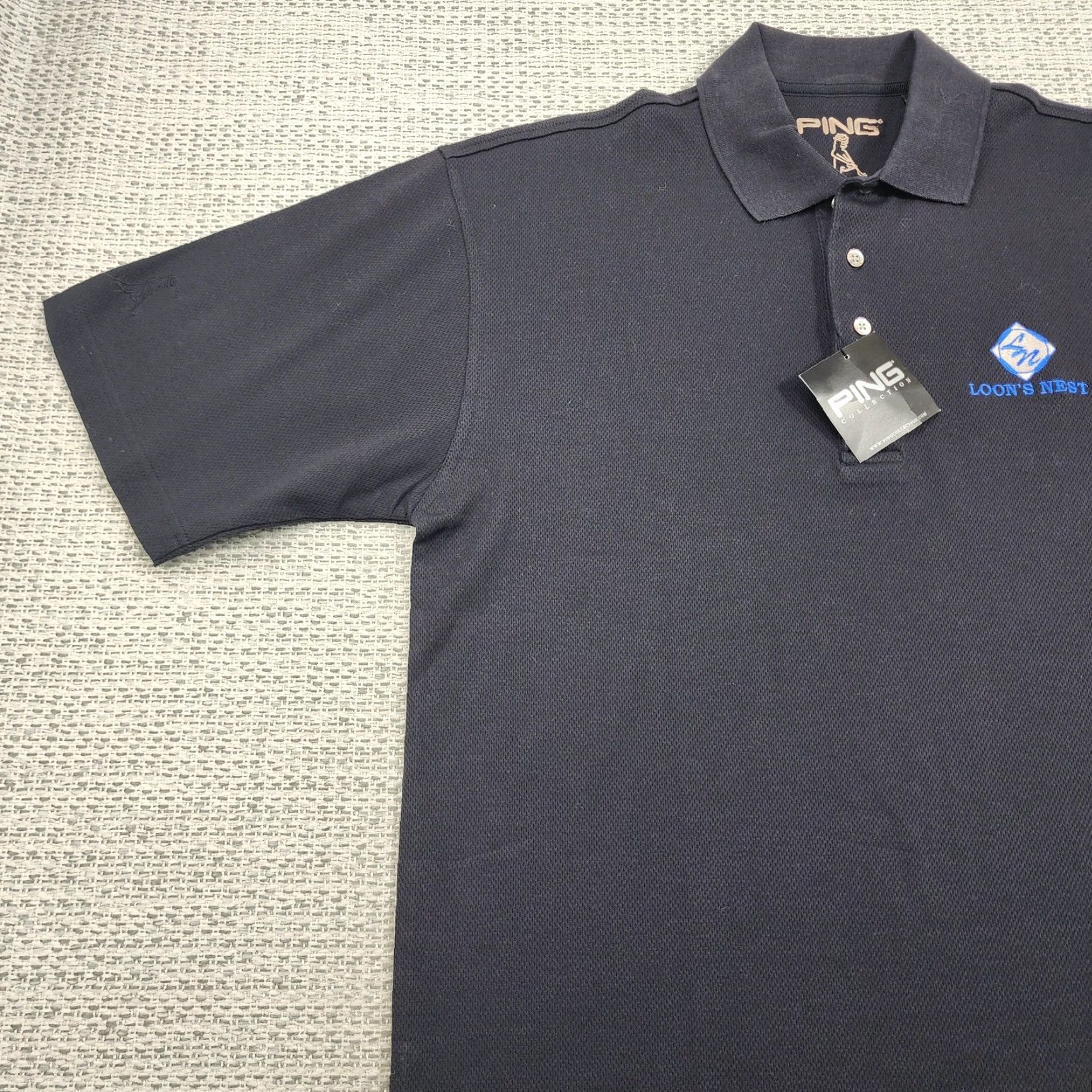 Vintage VINTAGE PING Polo Shirt Mens Medium Black Loon's Nest 2003 Championship Golf 00s Size US M / EU 48-50 / 2 - 3 Thumbnail
