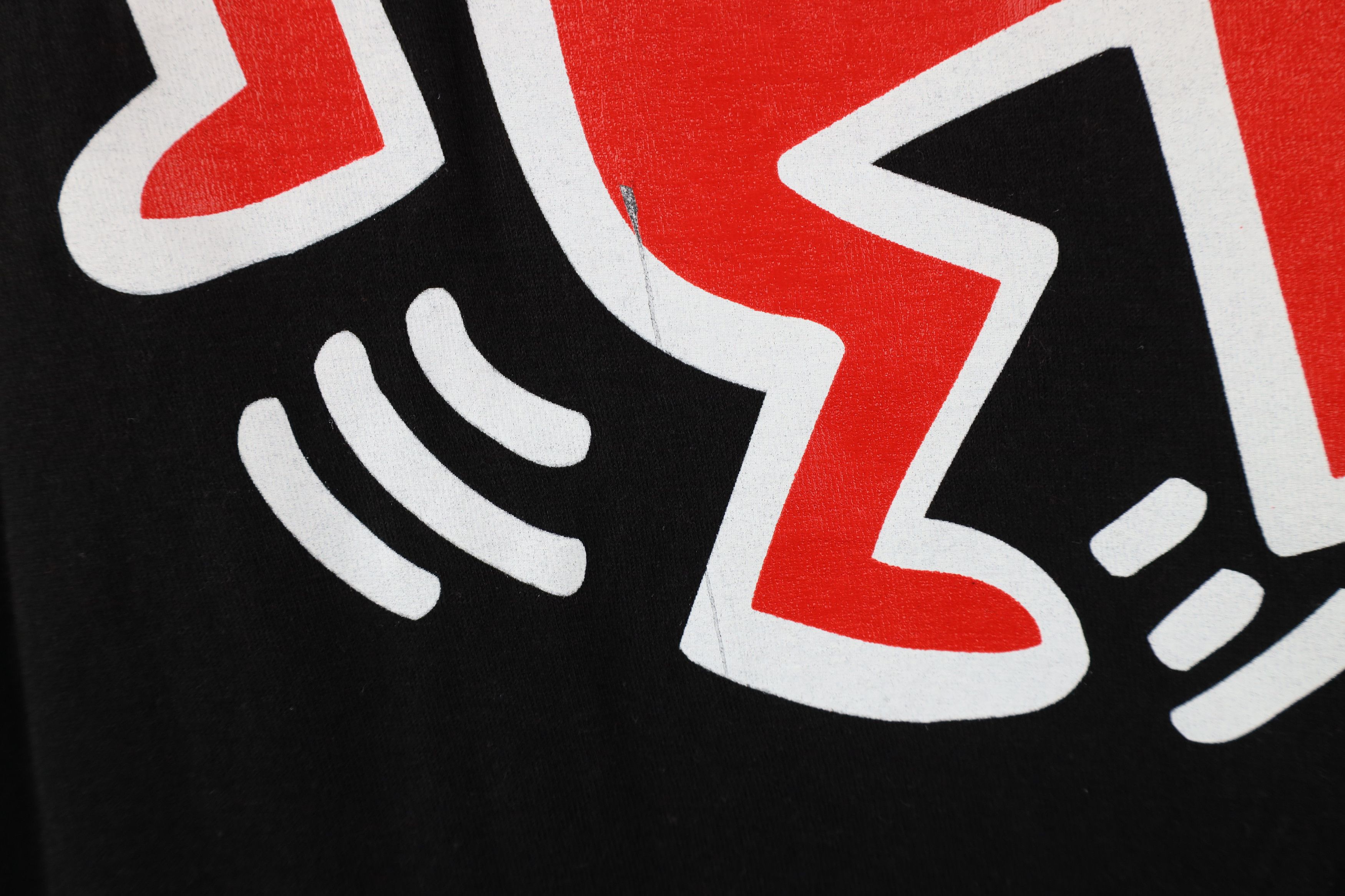 Vintage Deadstock Retro Y2K Keith Haring Art Dog T-Shirt Black Size US S / EU 44-46 / 1 - 5 Thumbnail