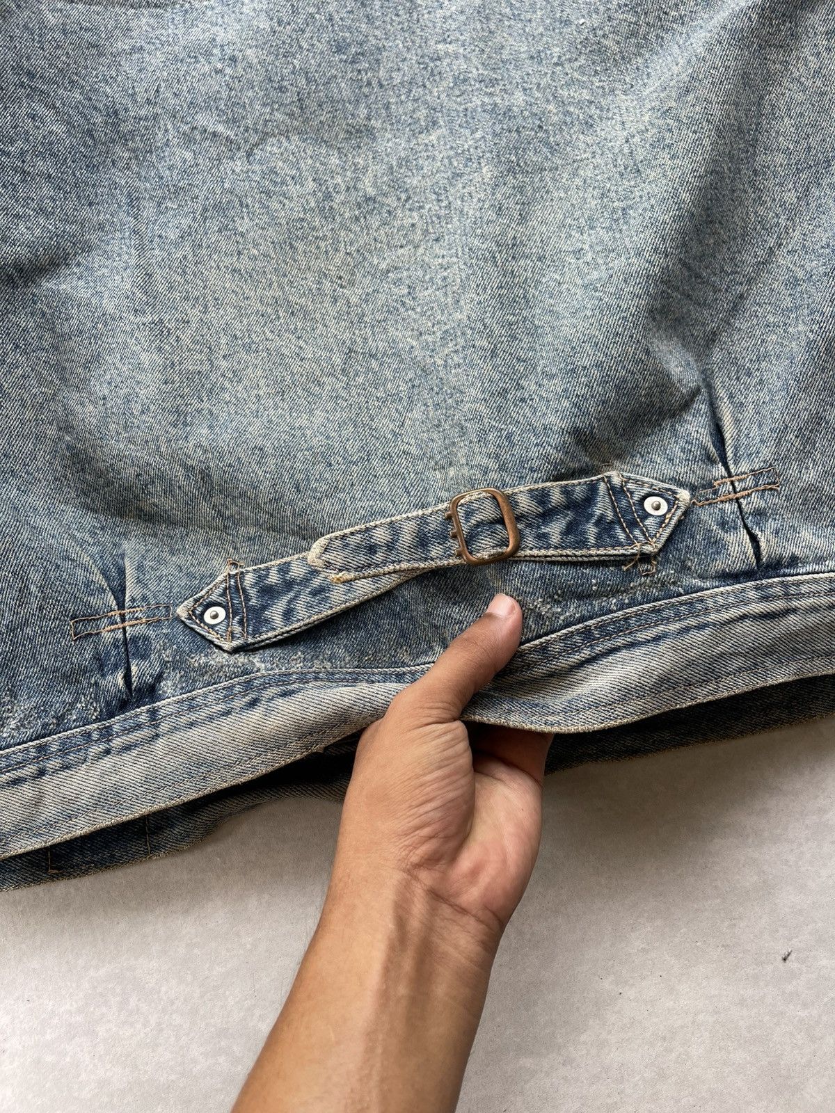 Japanese Brand 🔥Vtg Holly Majors Japan Type 1 Buckle Denim Trucker Jacket Size US L / EU 52-54 / 3 - 8 Thumbnail