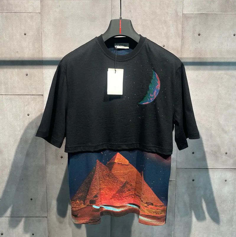 Lanvin Lanvin Men's Black Graphic T-Shirt 0089 Size US S / EU 44-46 / 1 - 1 Thumbnail
