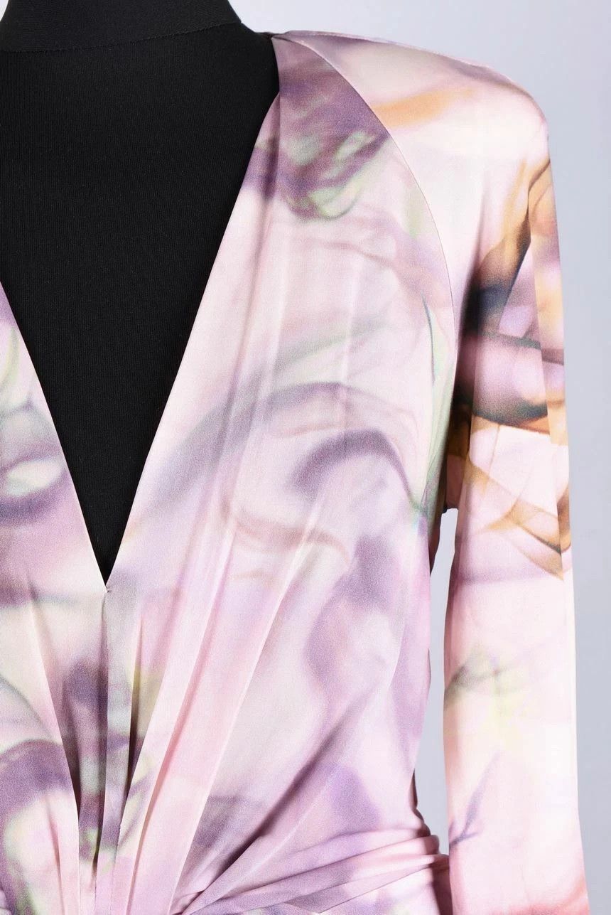 Emanuel Ungaro Women's Emanuel Ungaro Floral Cupro Ruched Midi Dress XS Size XS / US 0-2 / IT 36-38 - 2 Thumbnail