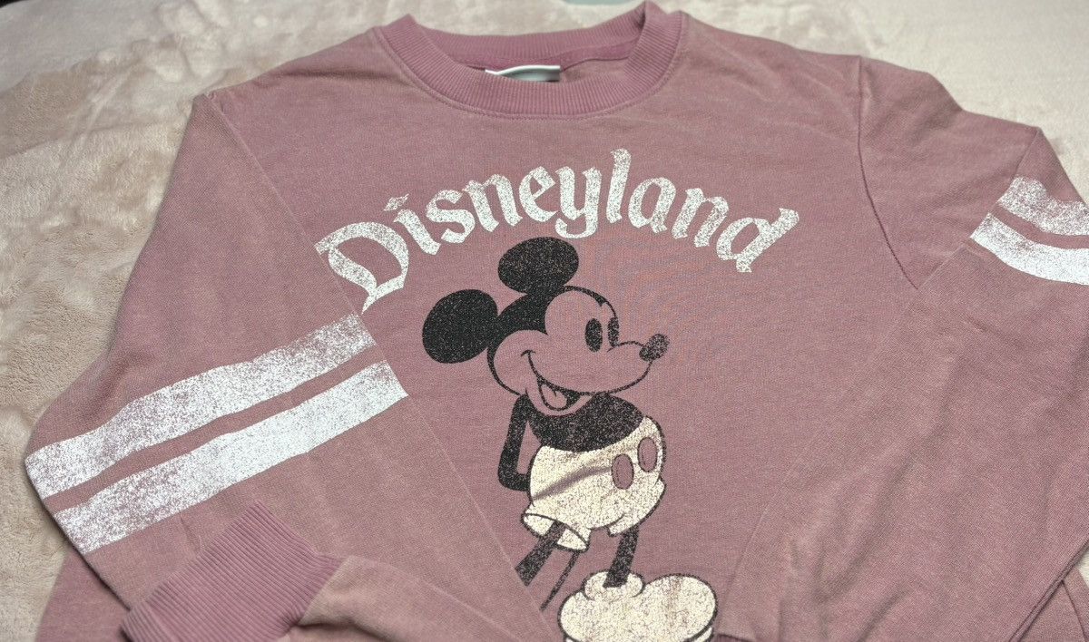 Disney Disneyland Mickey Mouse LongSleeve Crop Oversized Xsmall Top Size XS / US 0-2 / IT 36-38 - 2 Thumbnail