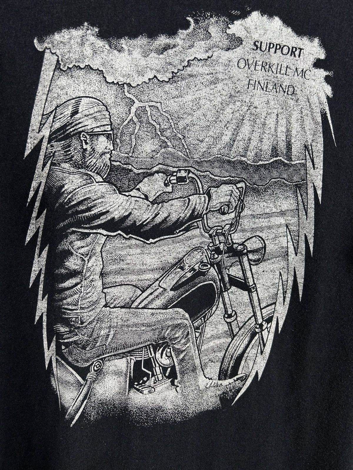 Harley Davidson 90s Vintage Support Overkill MC Finland Single Stitch Tee Size US XL / EU 56 / 4 - 2 Thumbnail