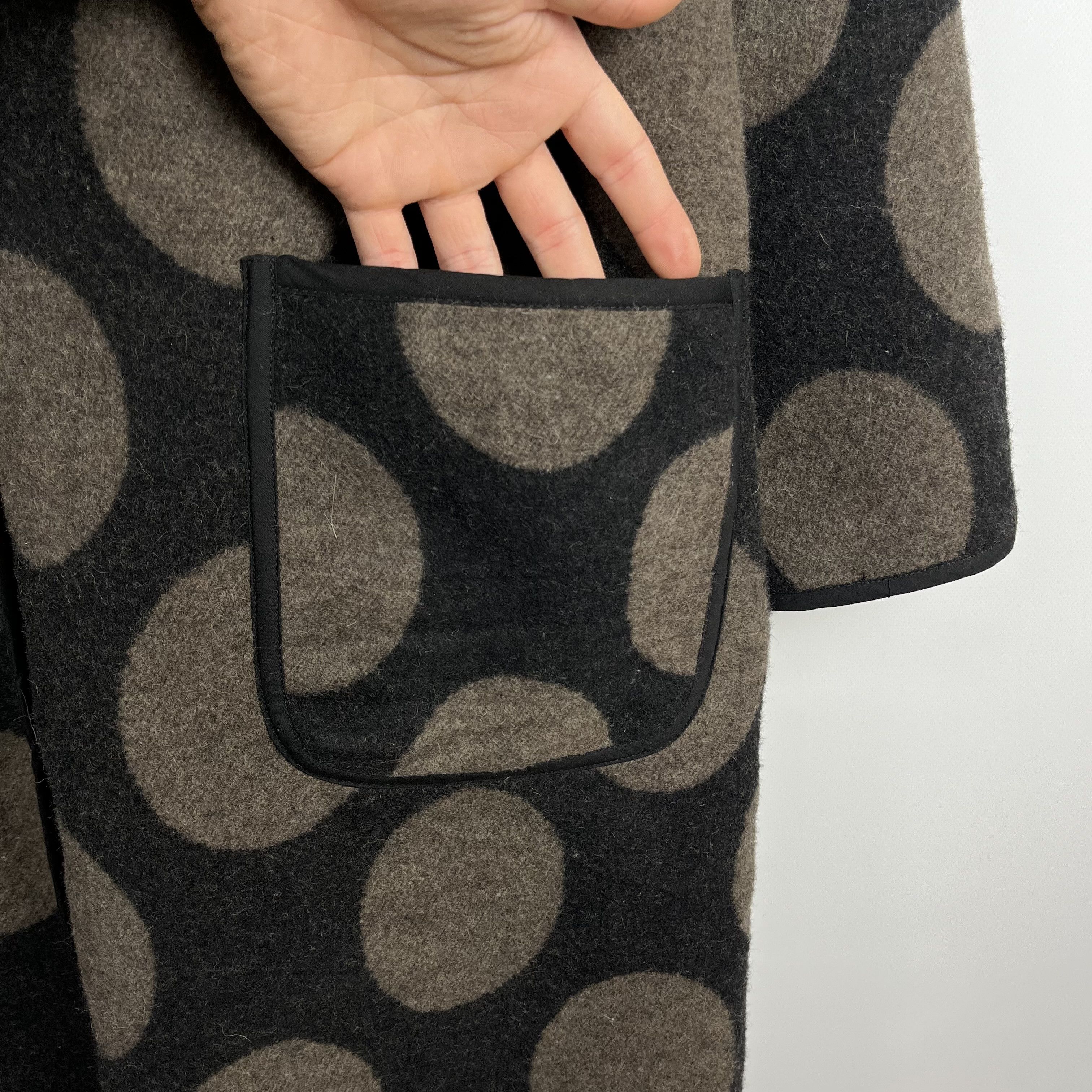 Gudrun Sjoden Ladies Gudrun Sjoden Polka Dot Wool Coat Size L / US 10 / IT 46 - 9 Thumbnail