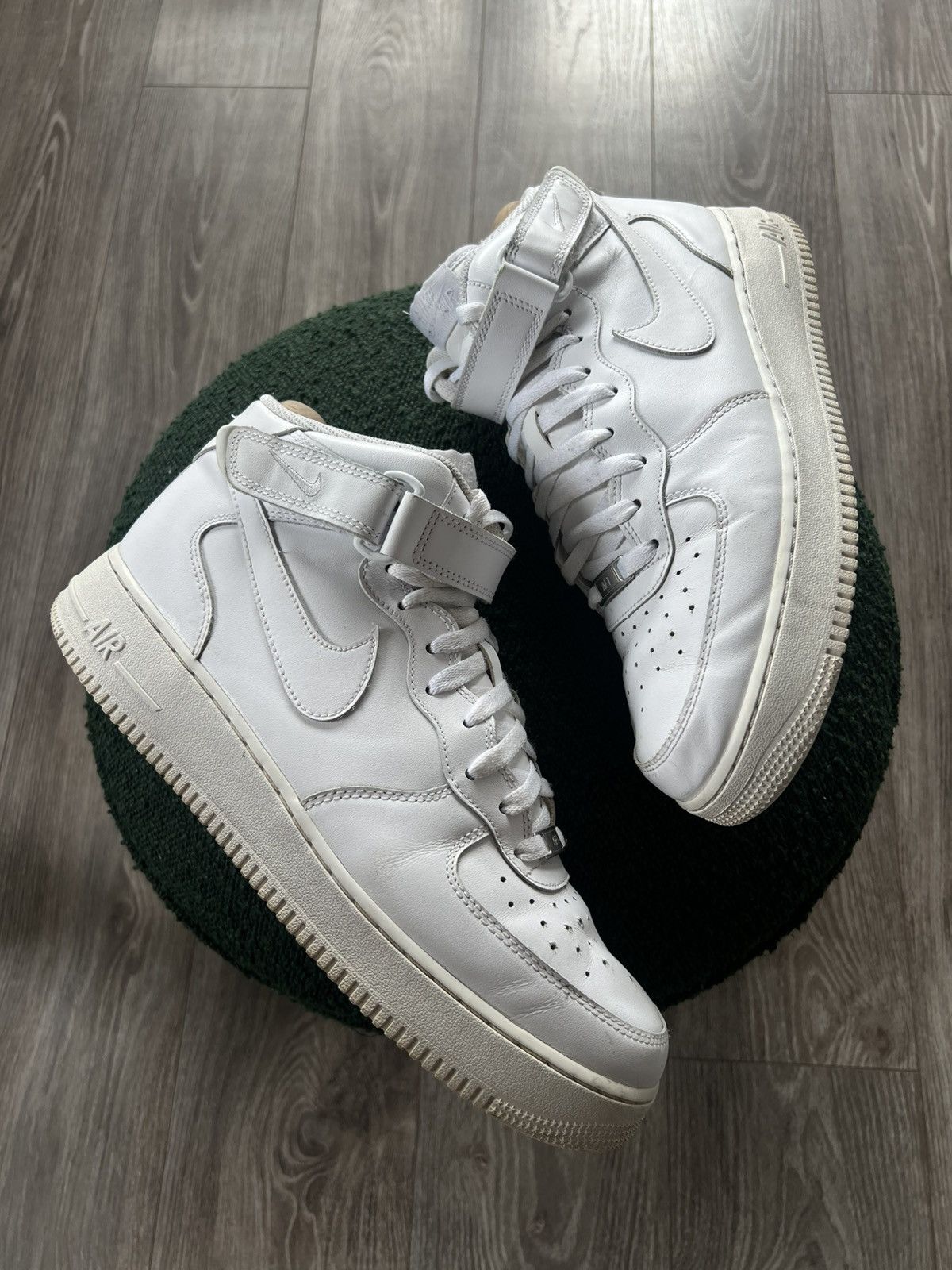 Nike × Other ‼️Nike Air Force High 1 Knit Logo Regular AvantGarde Sneakers Size US 12 / EU 45 - 4 Thumbnail