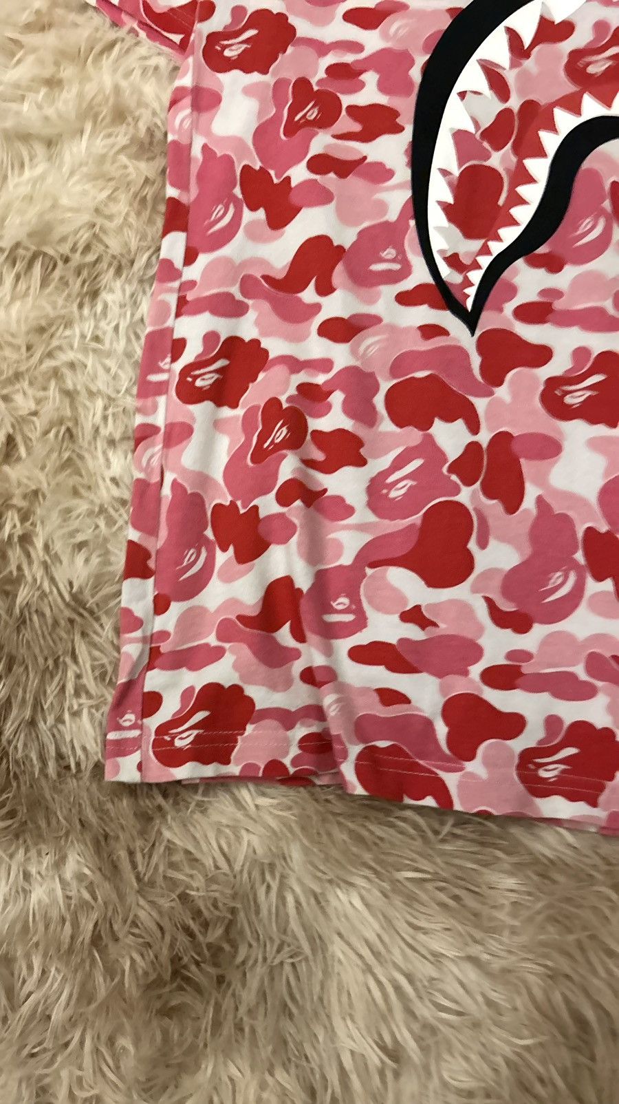 Bape 💥CRAZY💥 BAPE PINK CAMO SHARK TEE Size US L / EU 52-54 / 3 - 7 Thumbnail
