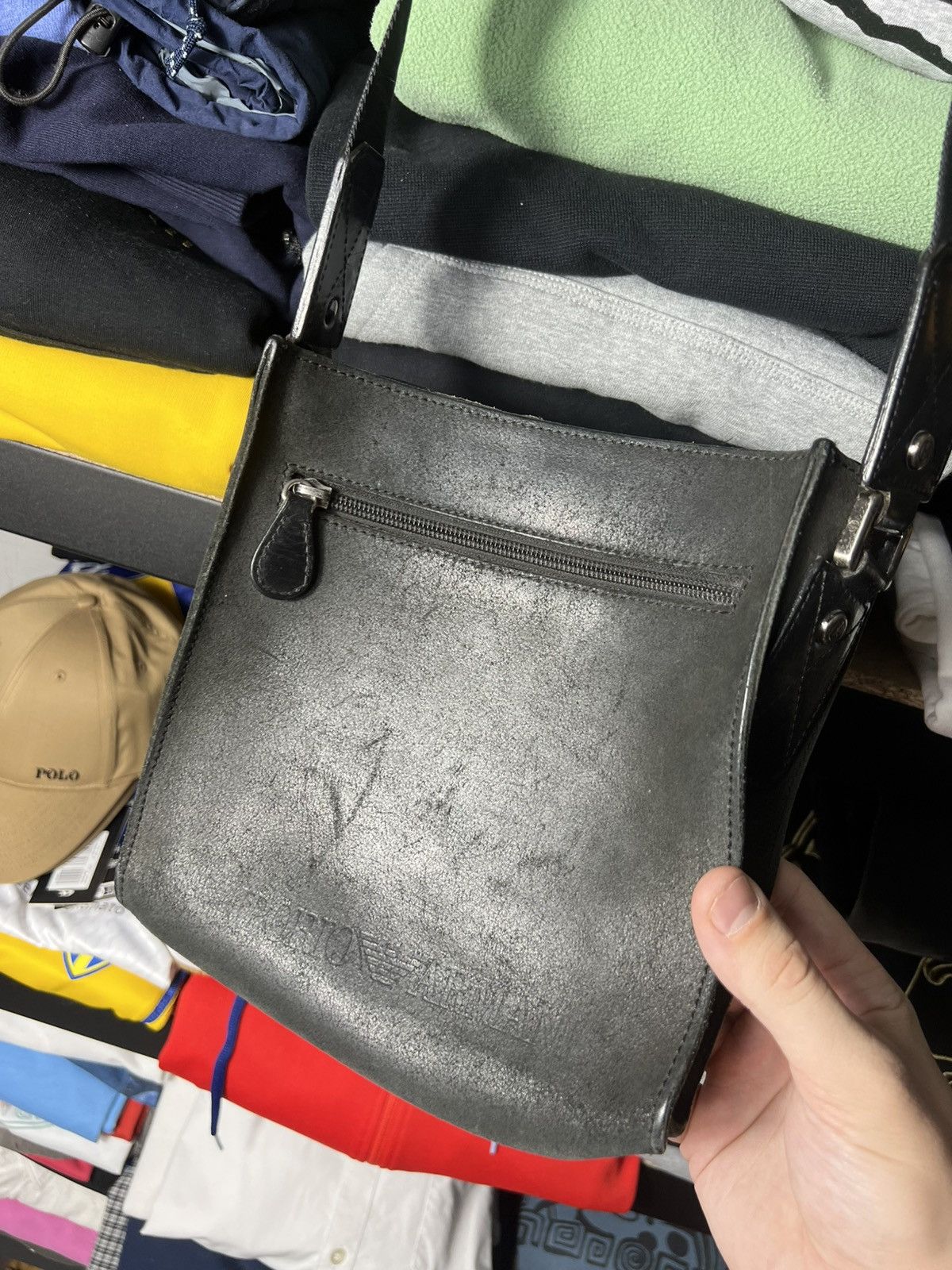 Emporio Armani 🔥 Emporio Armani Leather Crossbody Bag — Black (Vintage) Size ONE SIZE - 2 Thumbnail