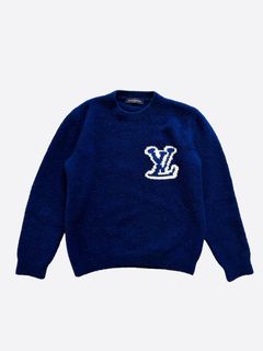 Louis Vuitton LV x YK Monogram Faces Knitted Cardigan Dark Night Blue. Size M0