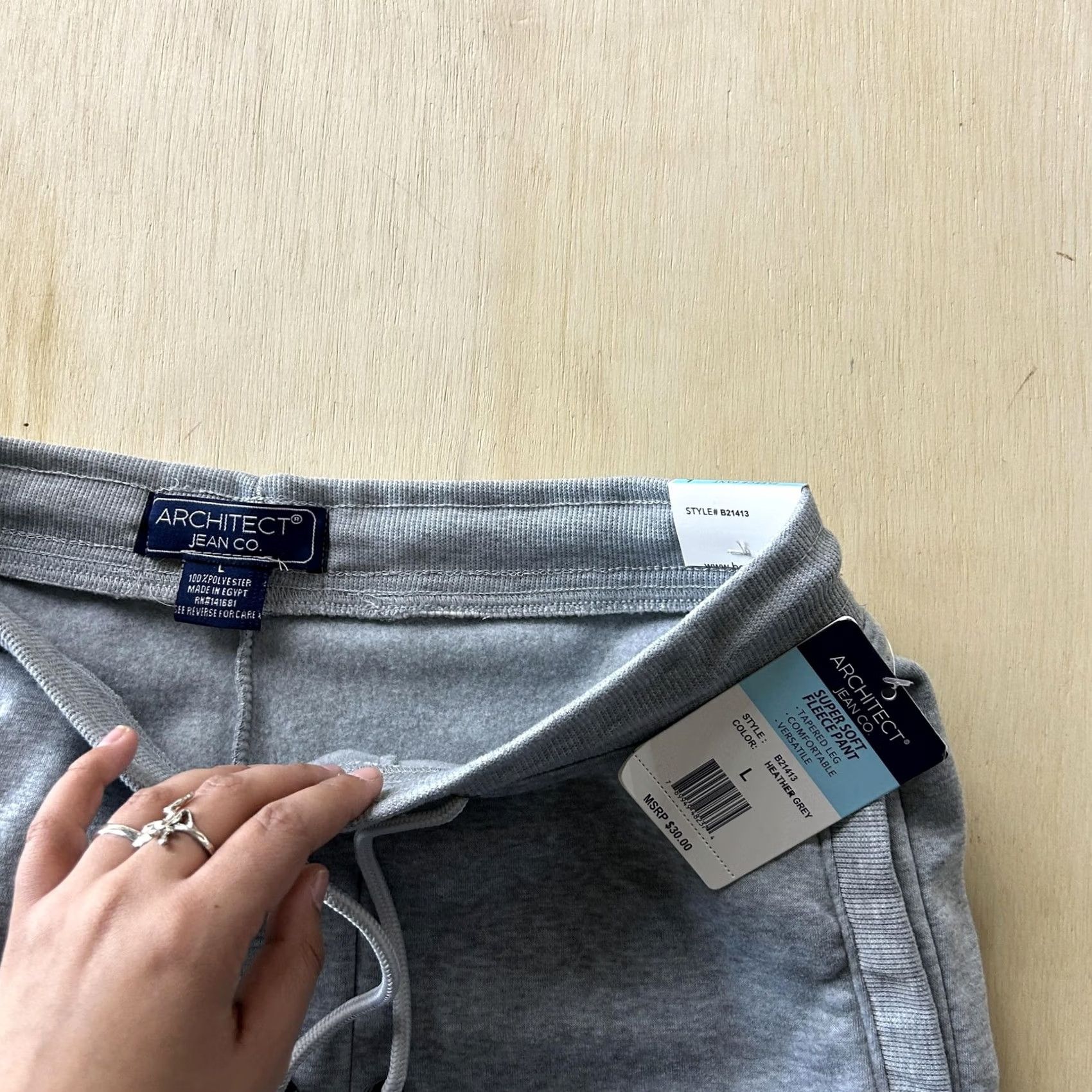 Architect Architect Jean Co. Pants Mens L Gray Lounge Fleece Sleep Drawstring Size US 33 - 2 Thumbnail